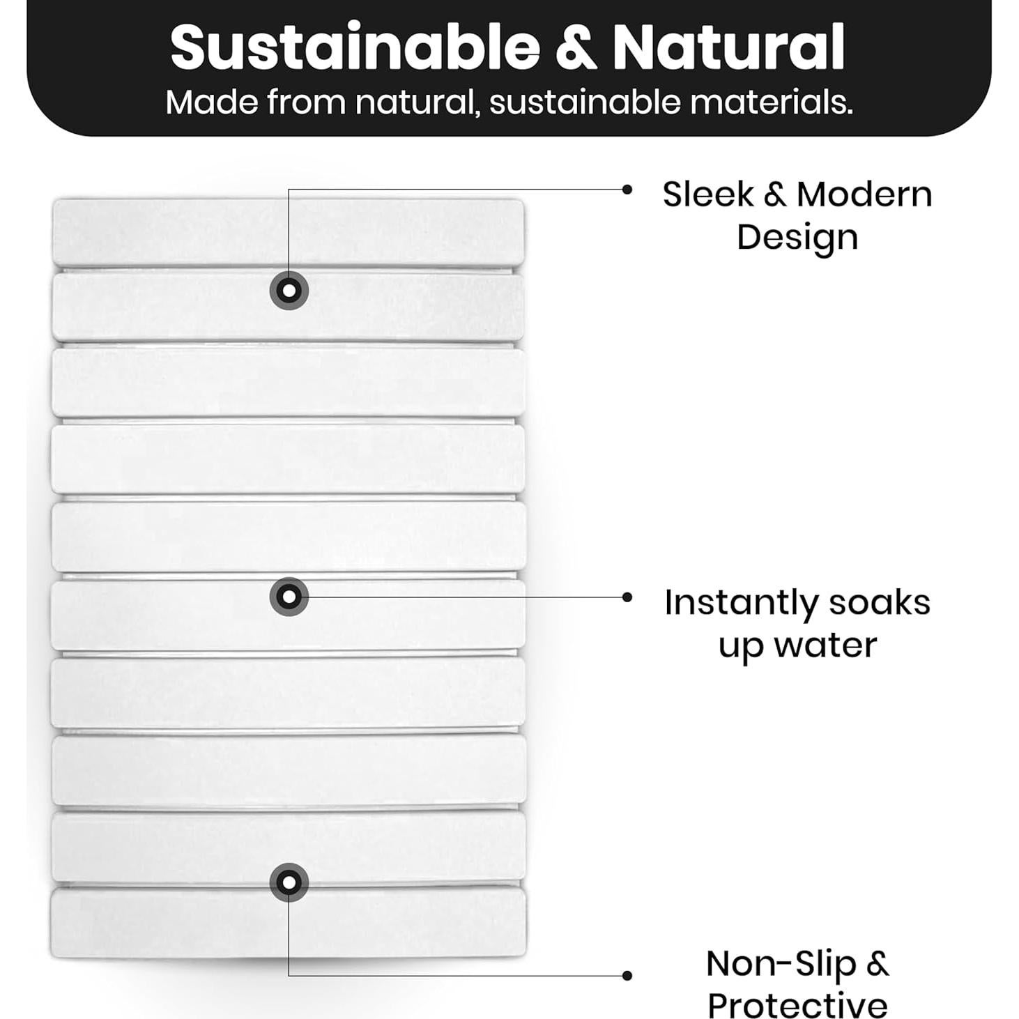 Alfombrilla de Secado de Piedra KichNest 61x41 cm Antideslizante