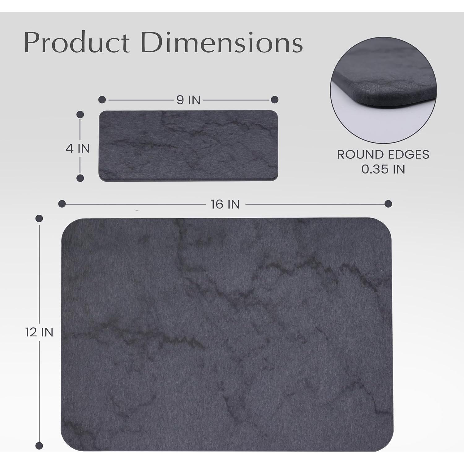 Alfombrilla de Secado de Piedra 39.9x29.7cm Antideslizante J.B.