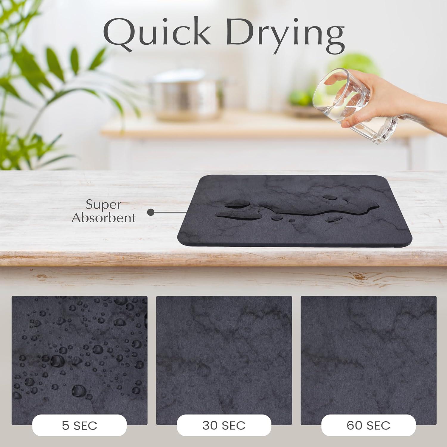 Alfombrilla de Secado de Piedra 39.9x29.7cm Antideslizante J.B.