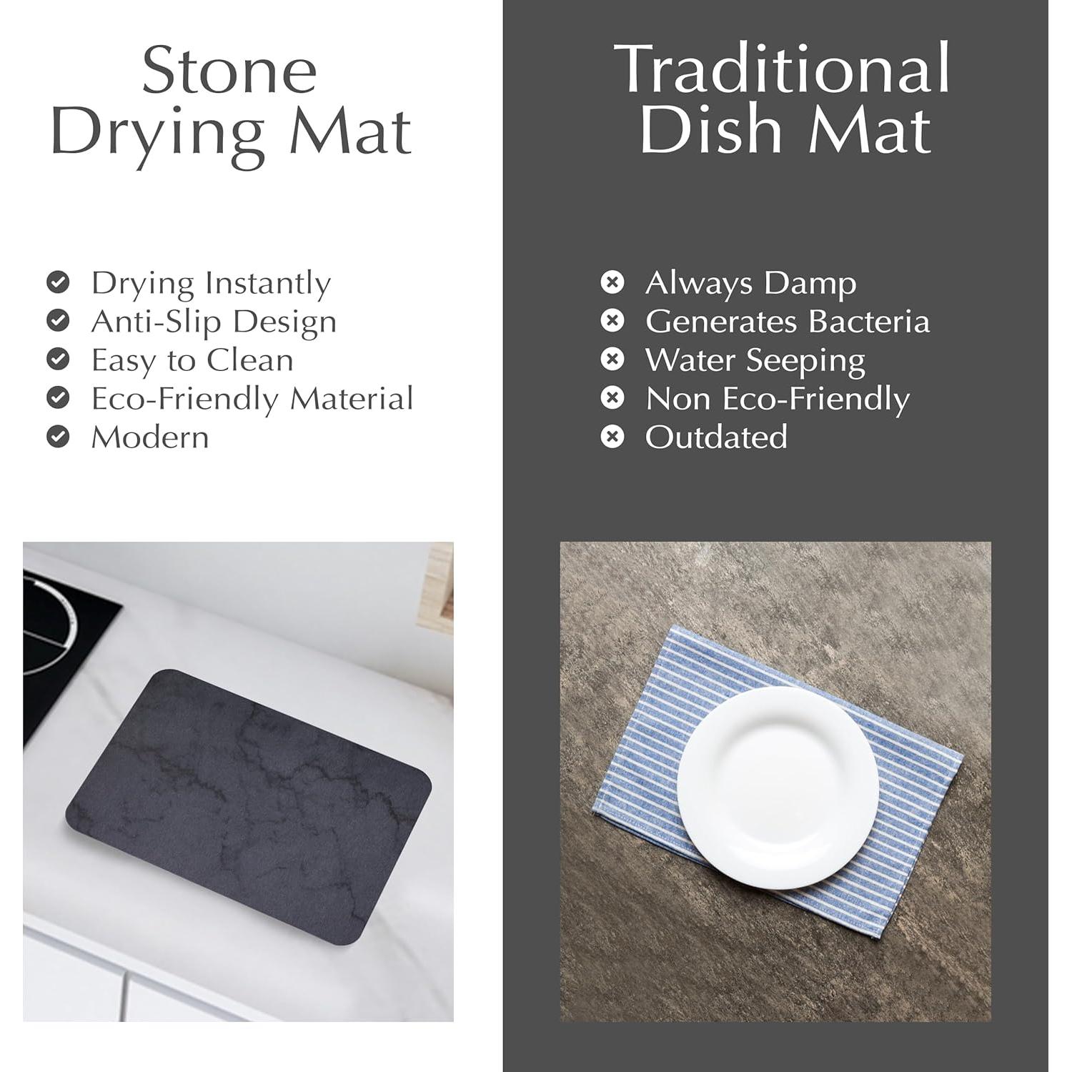 Alfombrilla de Secado de Piedra 39.9x29.7cm Antideslizante J.B.