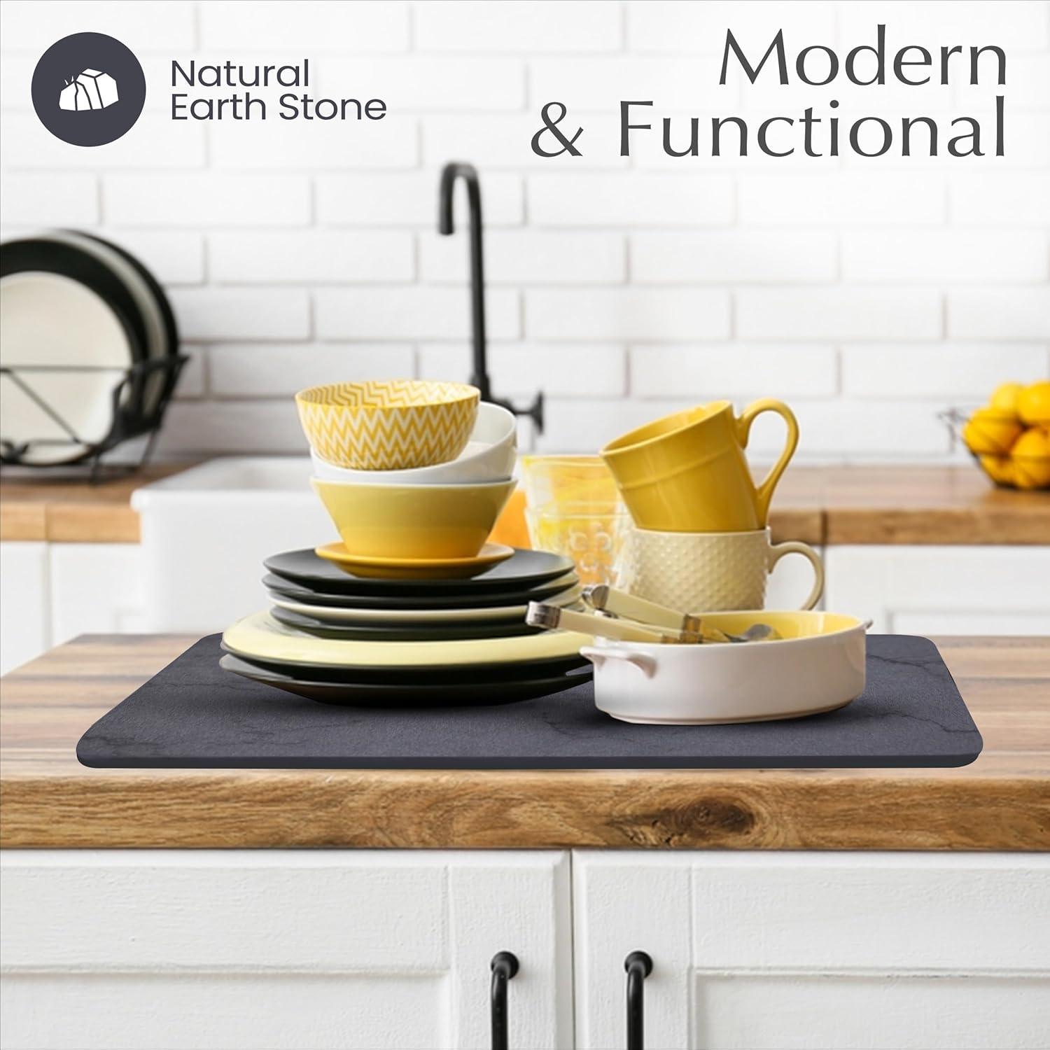 Alfombrilla de Secado de Piedra 39.9x29.7cm Antideslizante J.B.