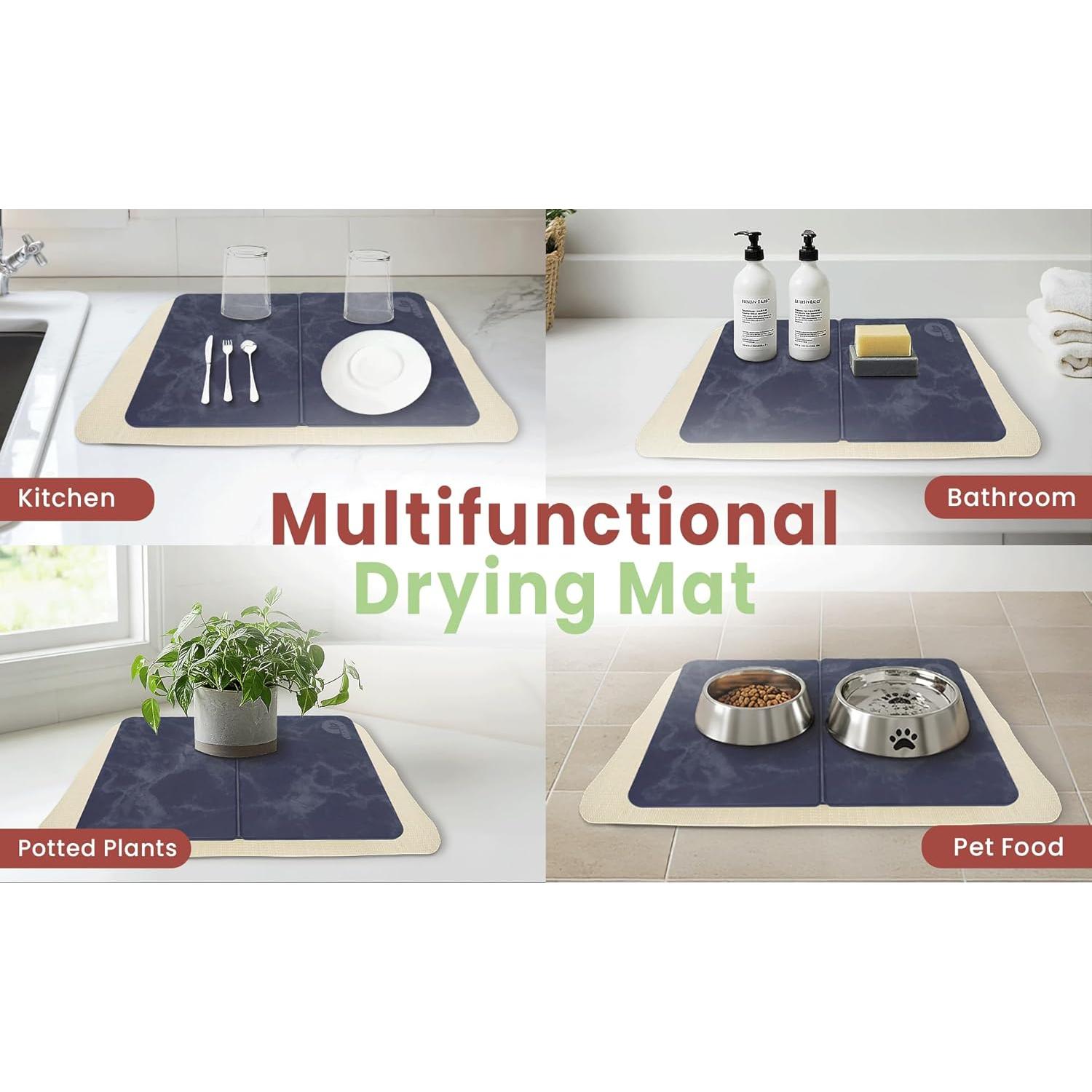 Alfombrilla de Secado Diatomácea SixCol 60x40 cm Negra