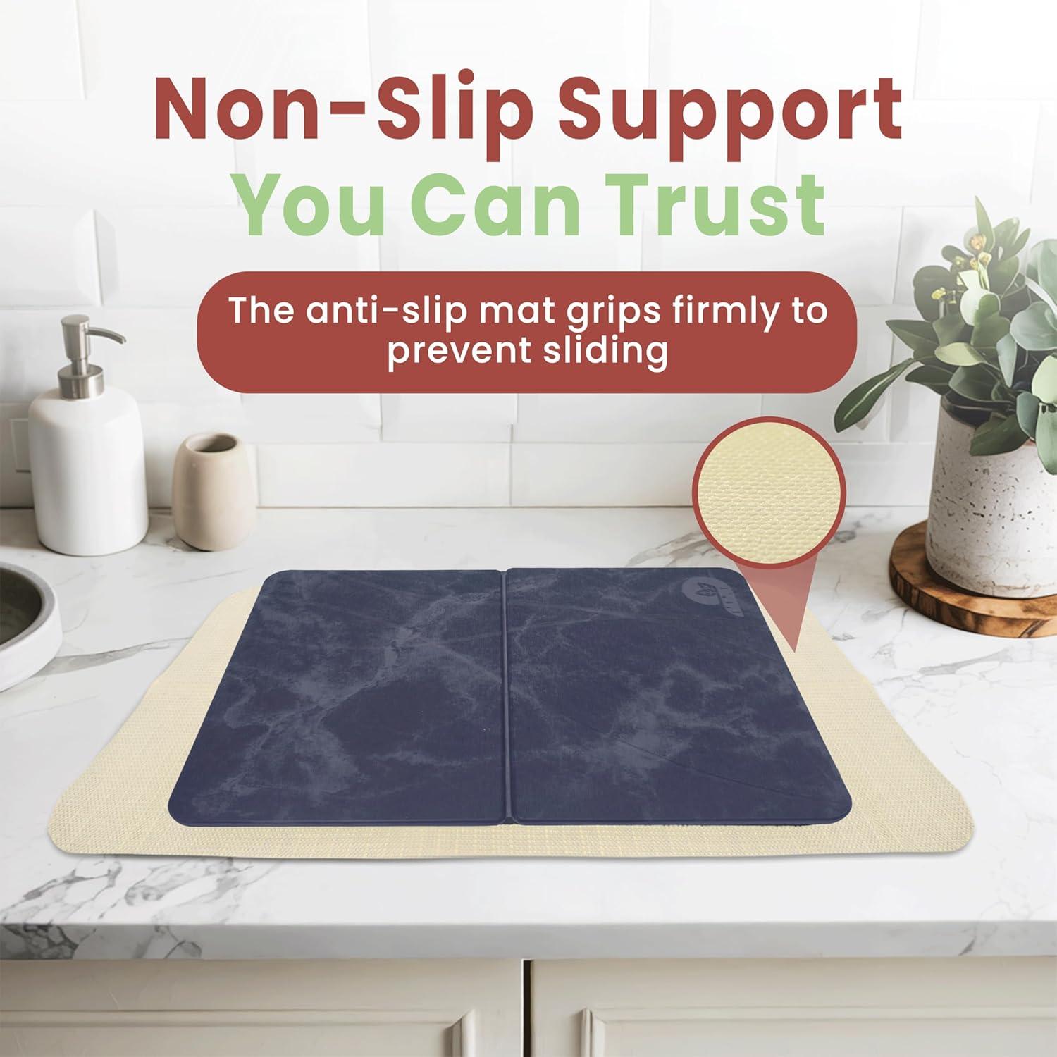 Alfombrilla de Secado Diatomácea SixCol 60x40 cm Negra