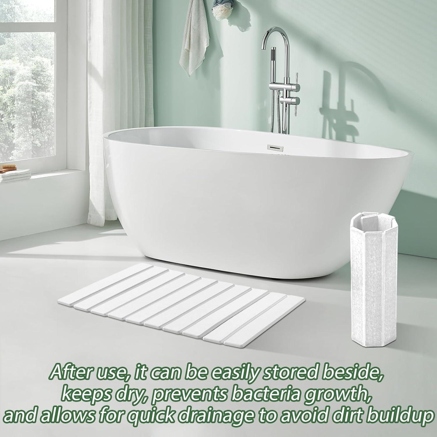 Alfombrilla de Baño de Piedra Plegable Aertiavty 38x58 cm 2 Pzas