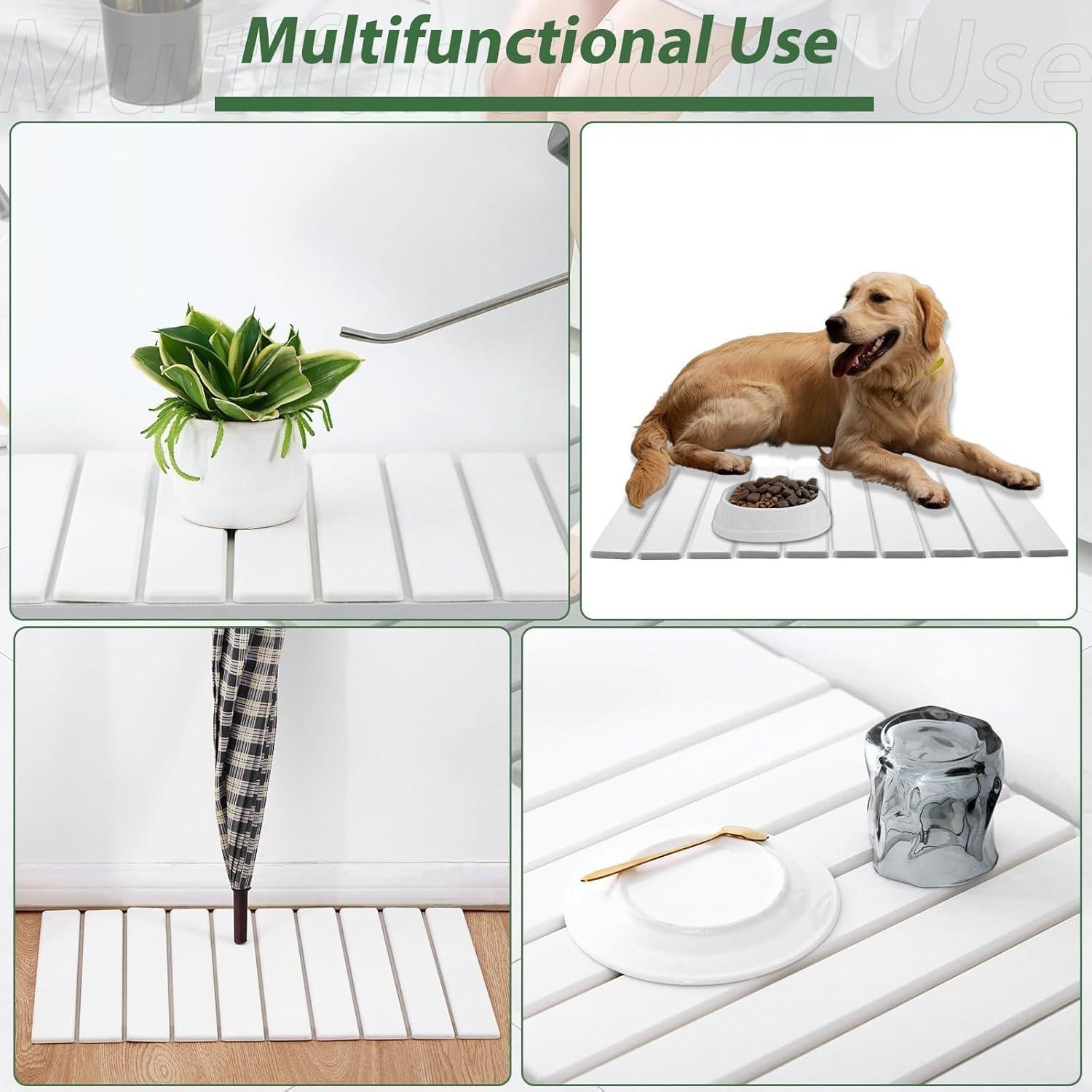 Alfombrilla de Baño de Piedra Plegable Aertiavty 38x58 cm 2 Pzas