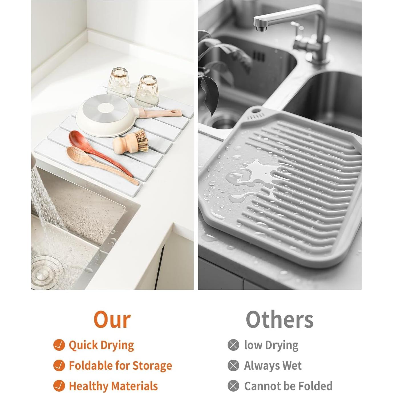 Alfombrilla de Secado de Platos Toki-dot 40.64x30.48cm Diatomácea