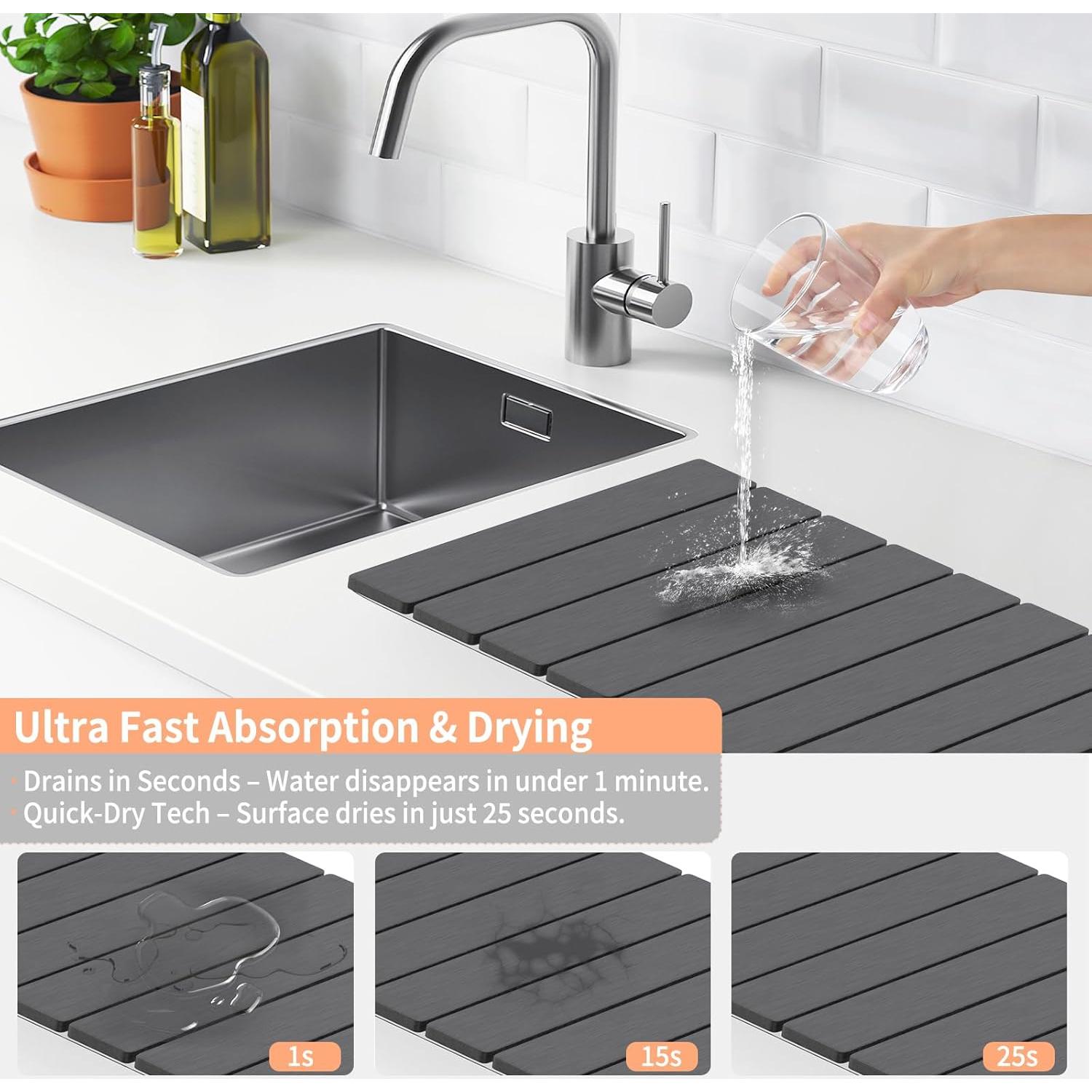 Alfombrilla de Secado Rápido HotFox de Piedra Diatomácea 39x6cm