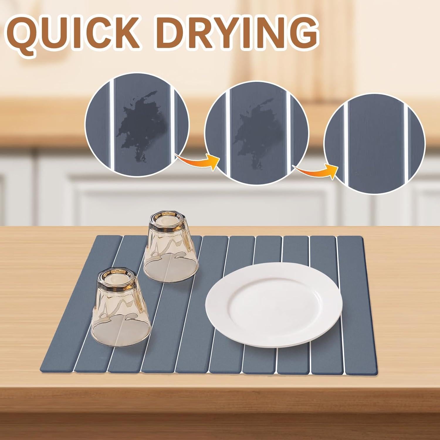 Alfombrilla de Secado de Piedra FYLOVRON 60x39cm Gris Absorbente