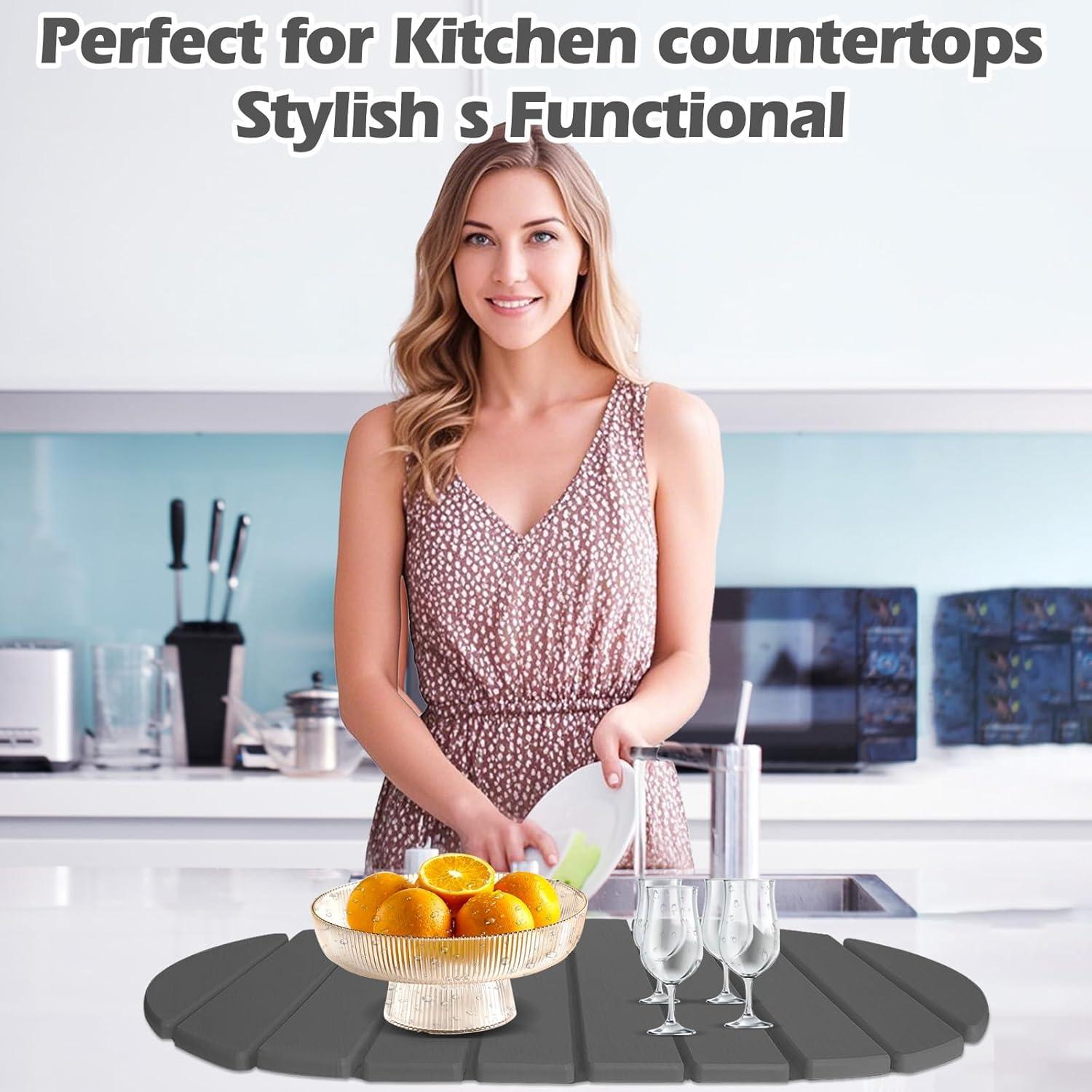 Alfombrilla de Secado de Piedra Diatomácea 61x41 cm Gris