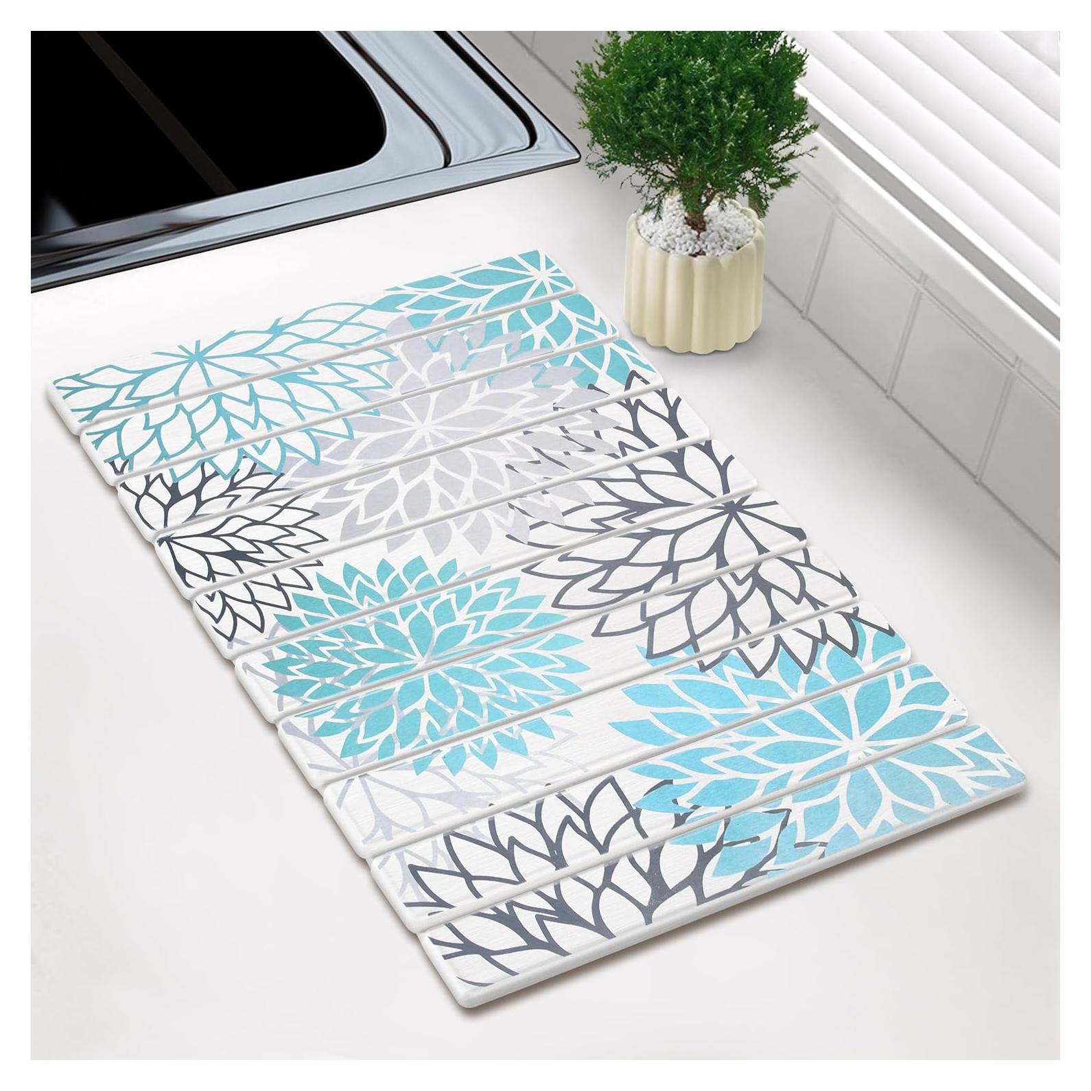 Alfombrilla de Secado de Platos WOODWORD Grande Plegable 61x40.6cm