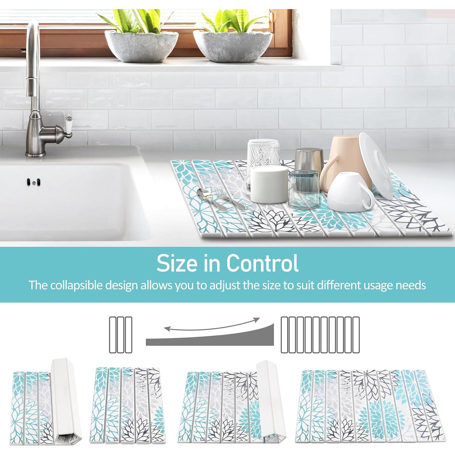 Alfombrilla de Secado de Platos WOODWORD Grande Plegable 61x40.6cm
