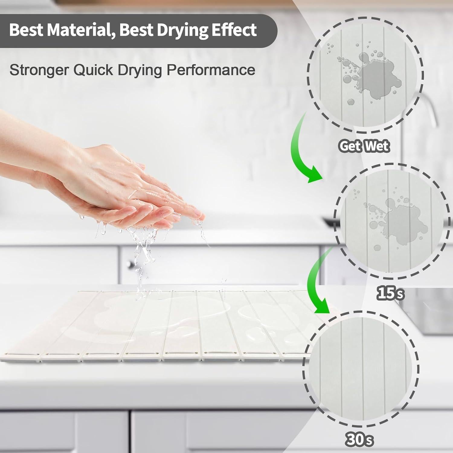 Alfombrilla de Secado de Platos ZNCZHZN 56x41cm Piedra Diatomácea