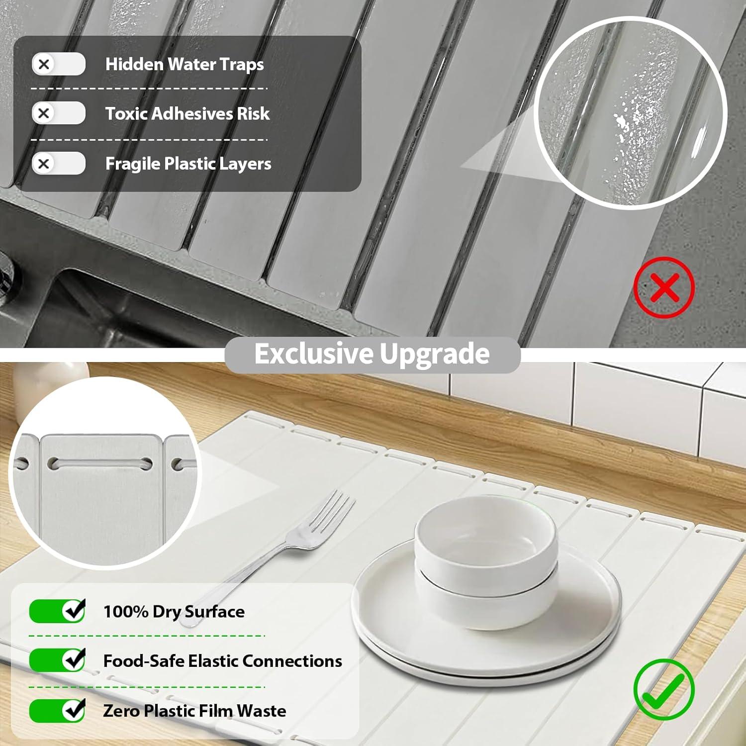 Alfombrilla de Secado de Platos ZNCZHZN 56x41cm Piedra Diatomácea