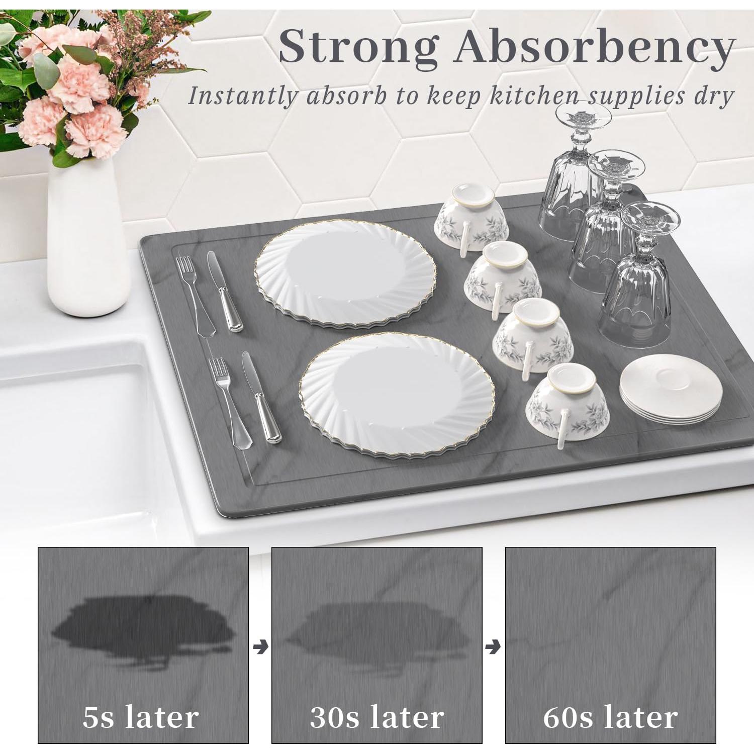 Alfombrilla de Secado de Platos PoYang 50.8x40.6cm Diatomácea