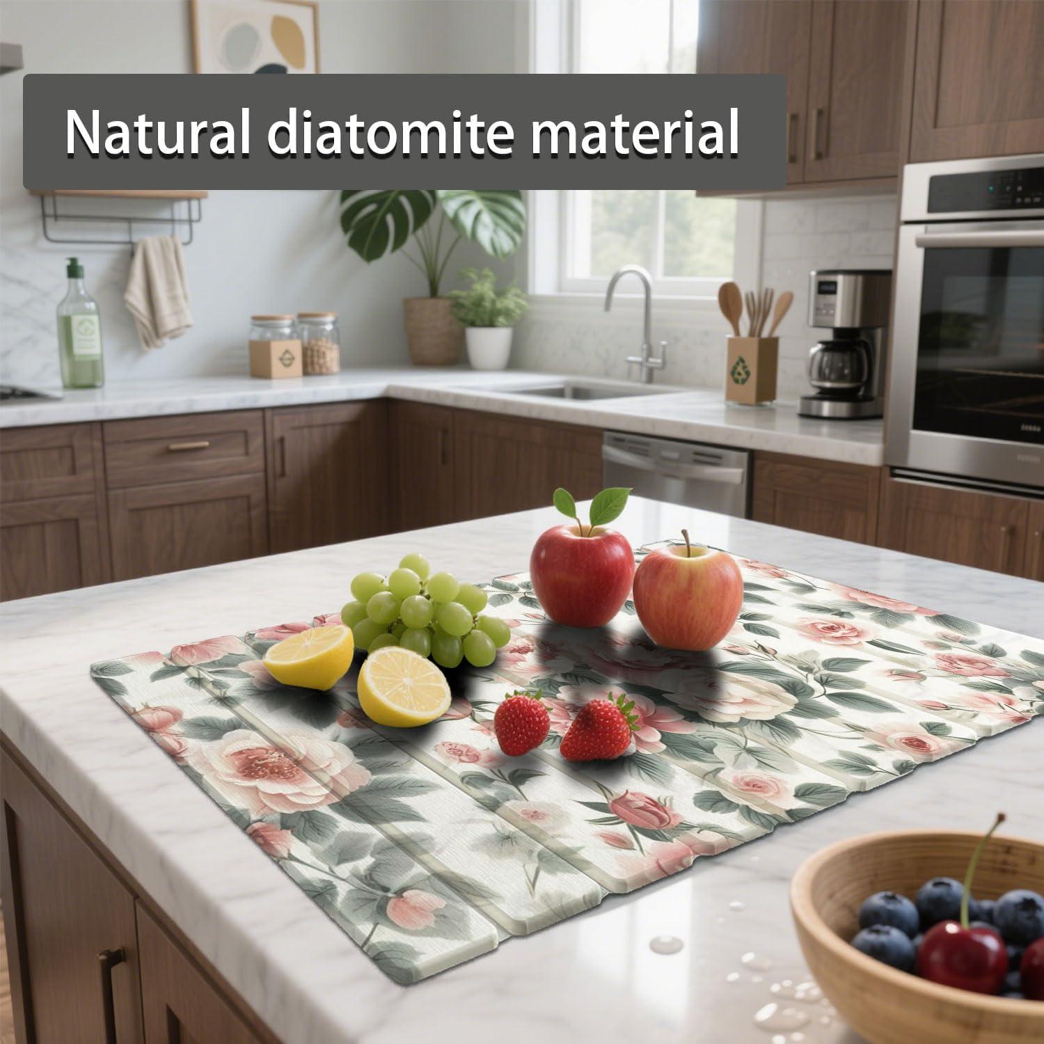 Alfombrilla de Secado Diatomácea Forever Song 30x40cm Rosa Floral