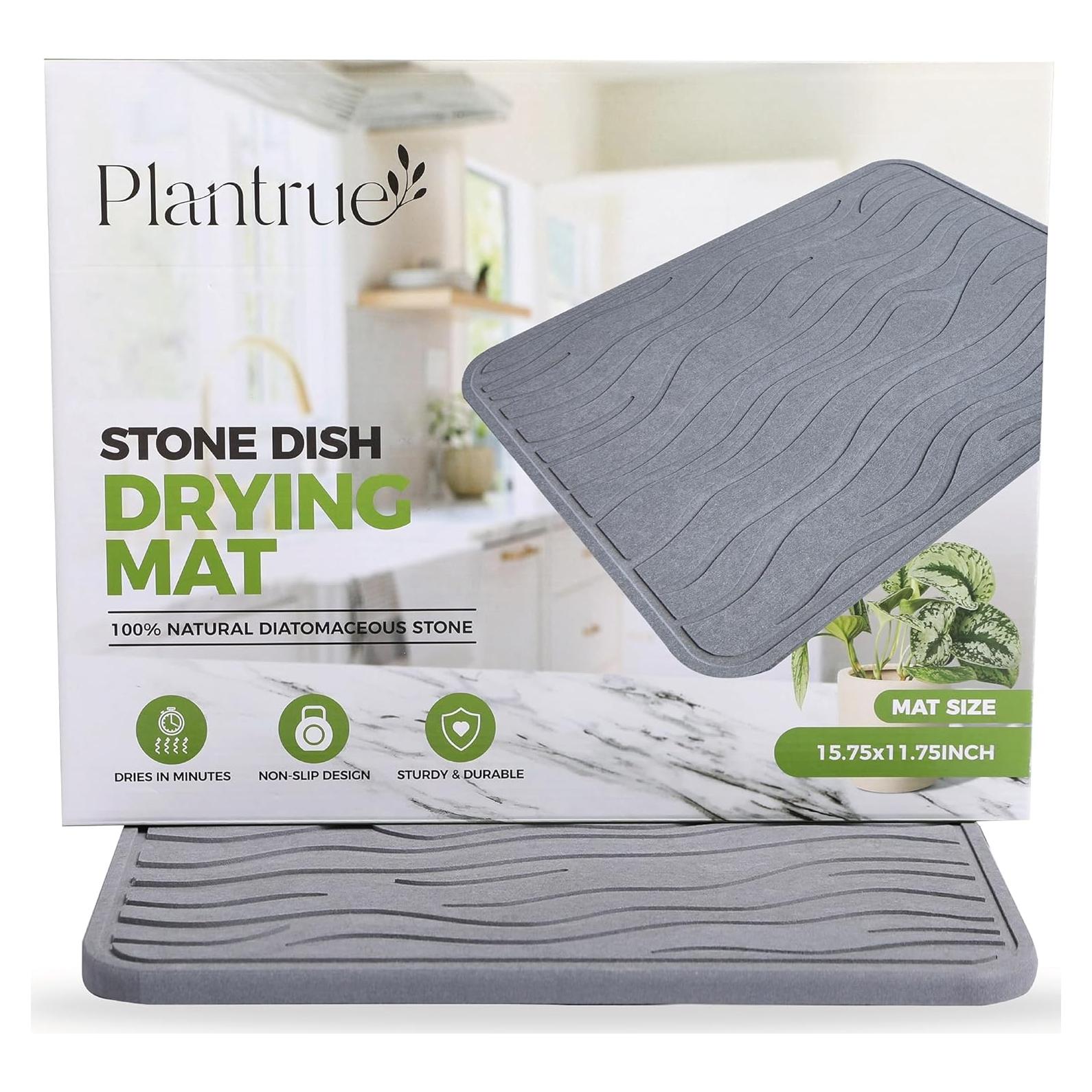 Alfombrilla de Secado de Platos Diatomácea Gris 40x30 cm