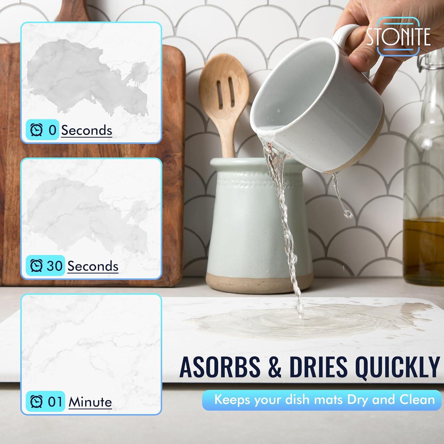 Alfombrilla de Secado de Piedra STONITE 40 x 30 cm Absorbente