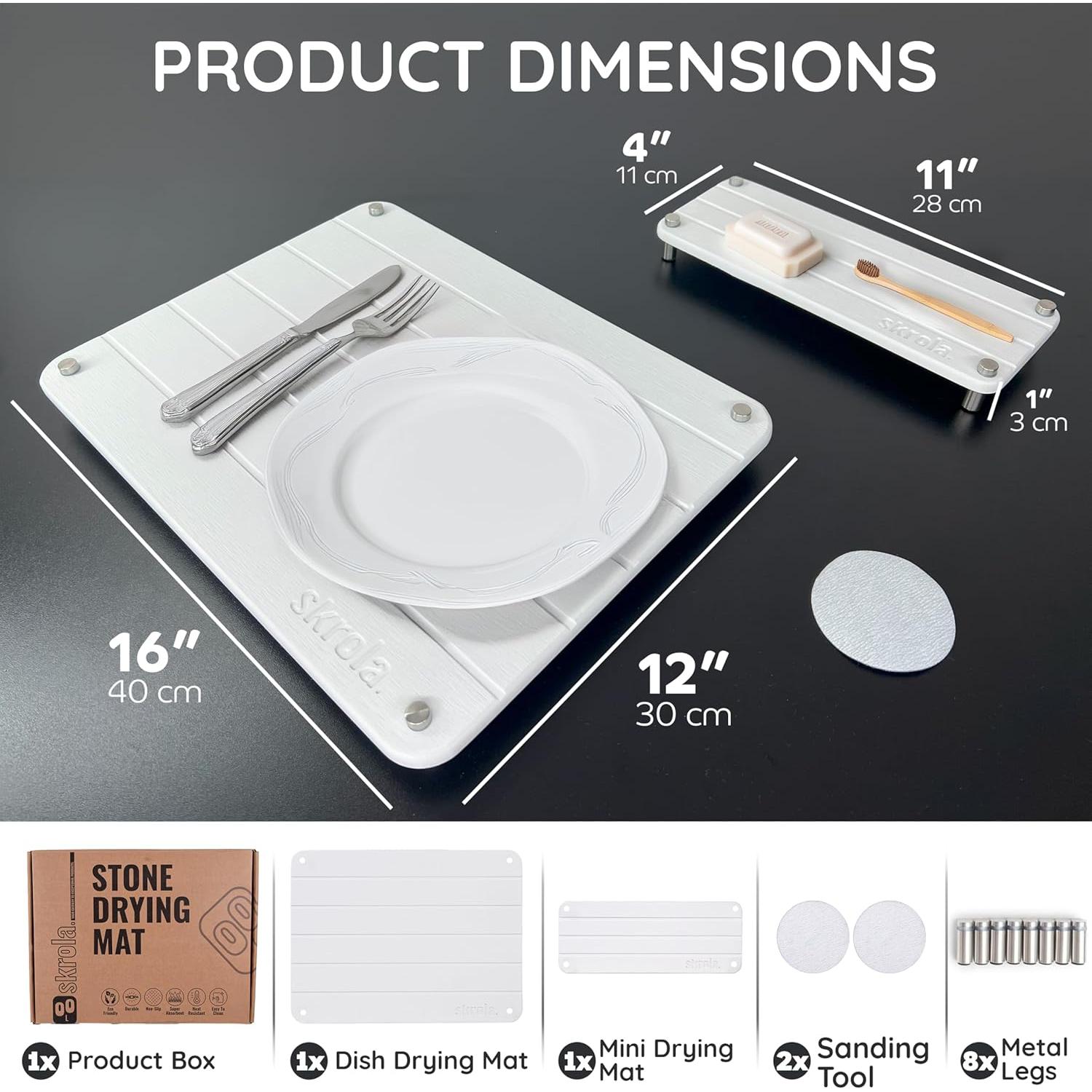 Alfombrilla de Secado Skrola Stone 40.6 x 30.5 cm Ecológica