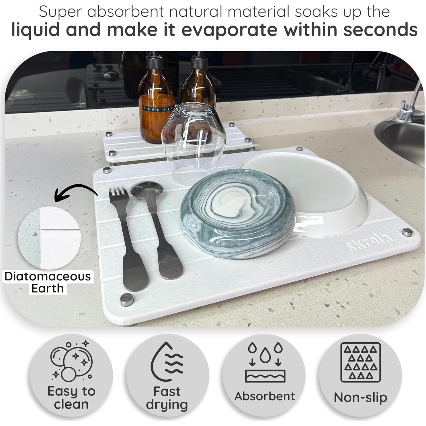 Alfombrilla de Secado Skrola Stone 40.6 x 30.5 cm Ecológica