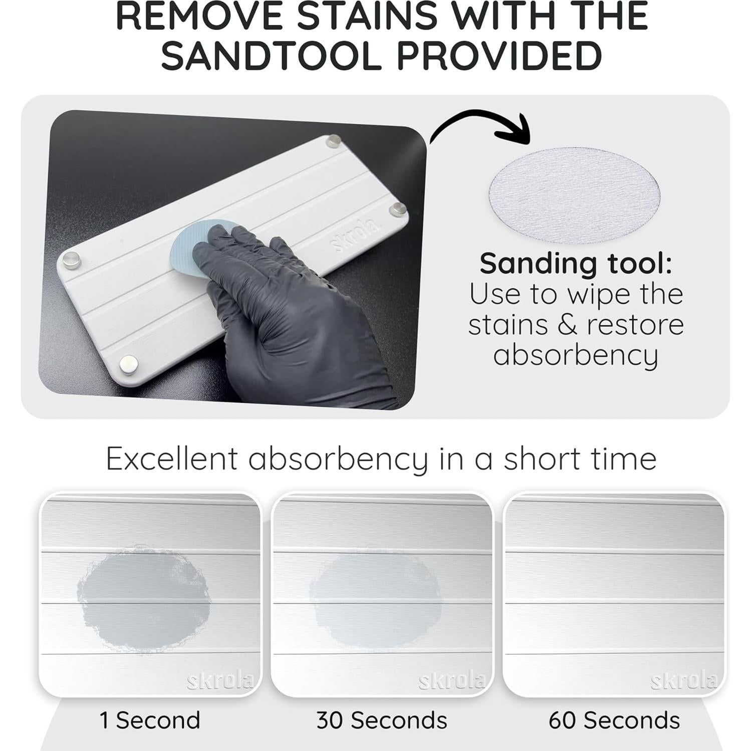 Alfombrilla de Secado Skrola Stone 40.6 x 30.5 cm Ecológica