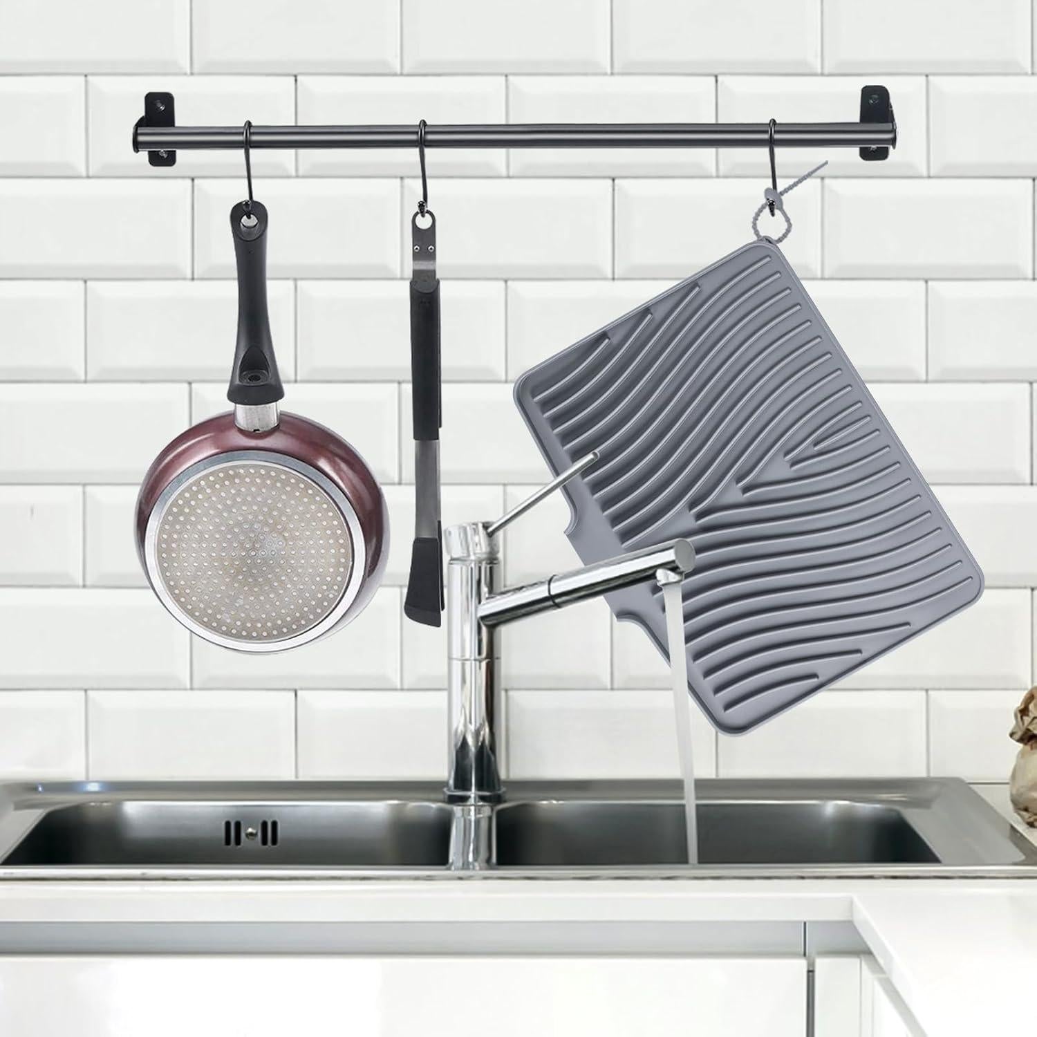 Alfombrilla de Secado de Silicona TIKNIK 2 Pcs 40.1x33 cm Gris