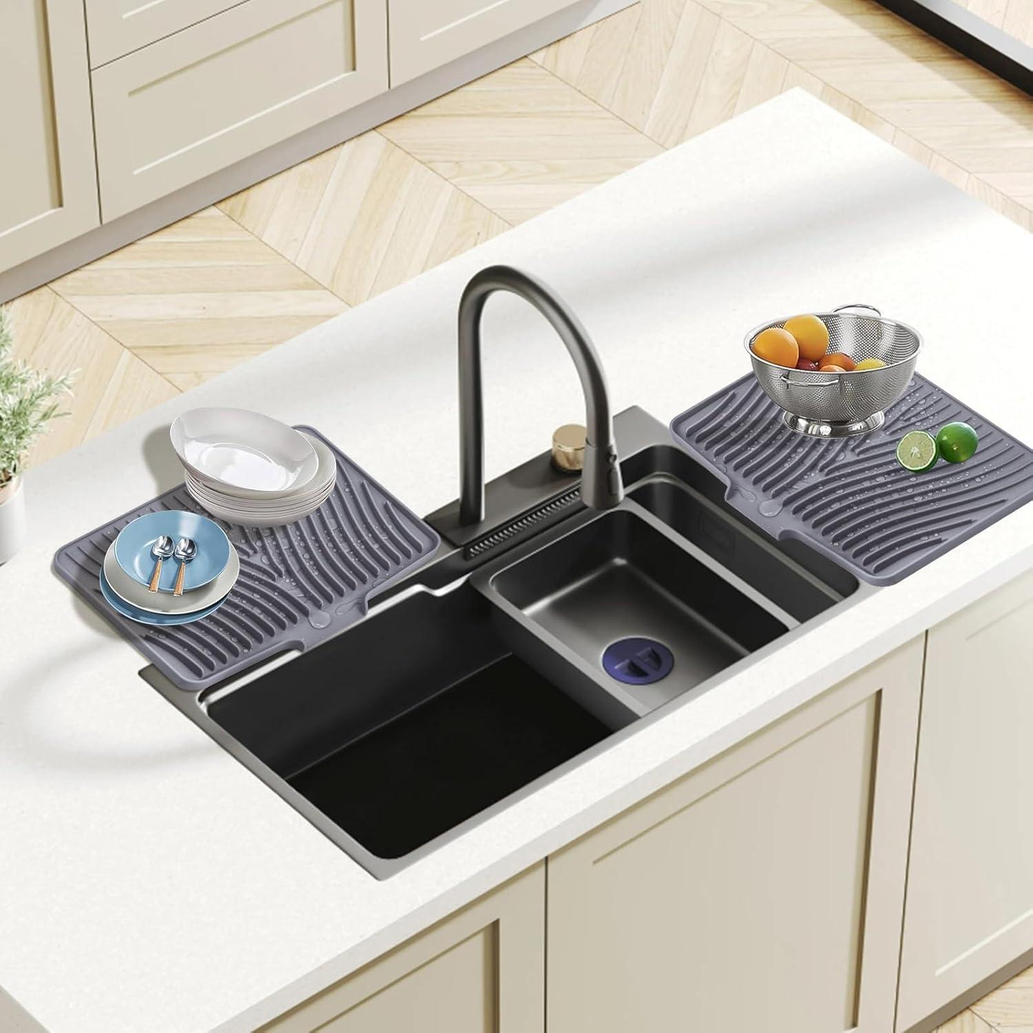 Alfombrilla de Secado de Silicona TIKNIK 2 Pcs 40.1x33 cm Gris