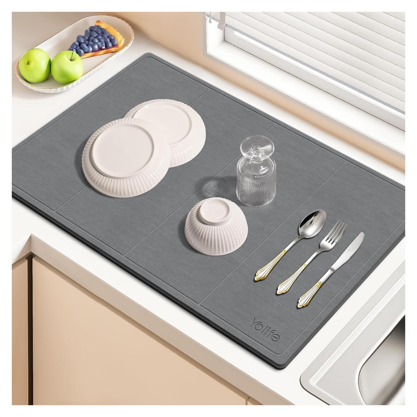 Alfombrilla de Secado de Piedra Yolife 60x39 cm Antideslizante