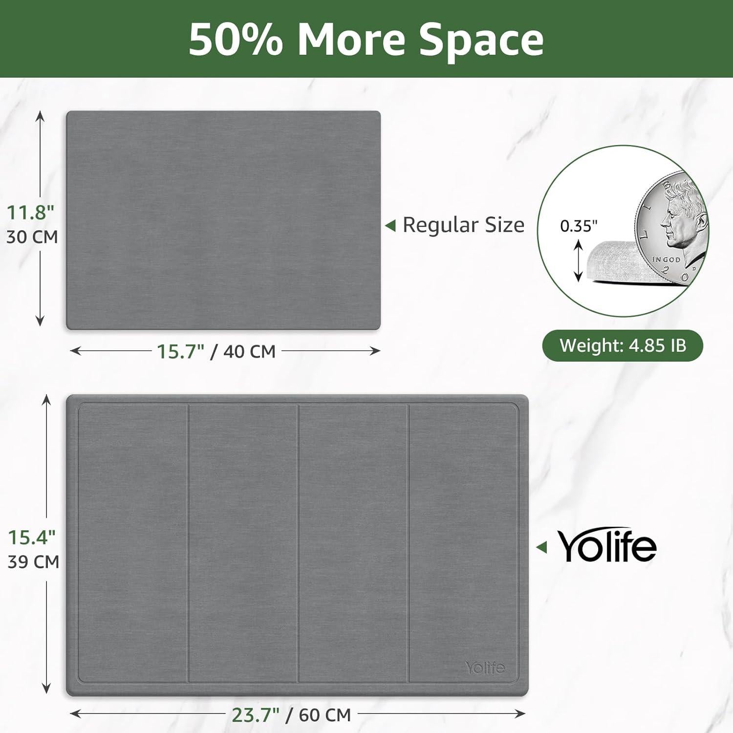 Alfombrilla de Secado de Piedra Yolife 60x39 cm Antideslizante