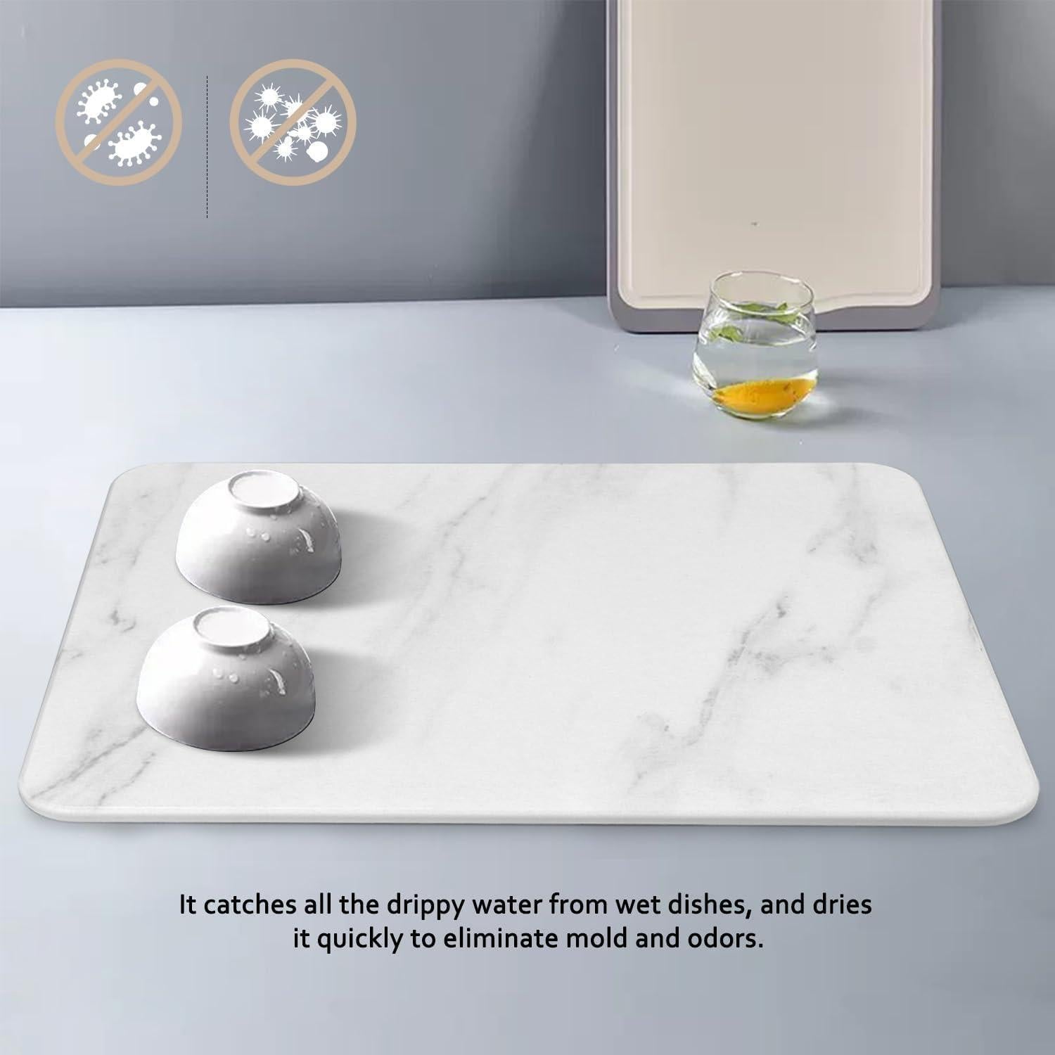 Alfombrilla de Secado de Platos LPRMN de Piedra Diatomácea 40x30cm