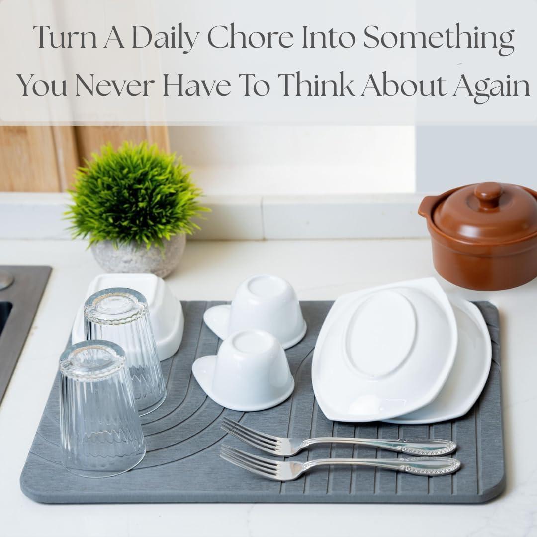 Alfombrilla de Secado de Platos LIFSEZY de Piedra Diatomácea 40x30cm