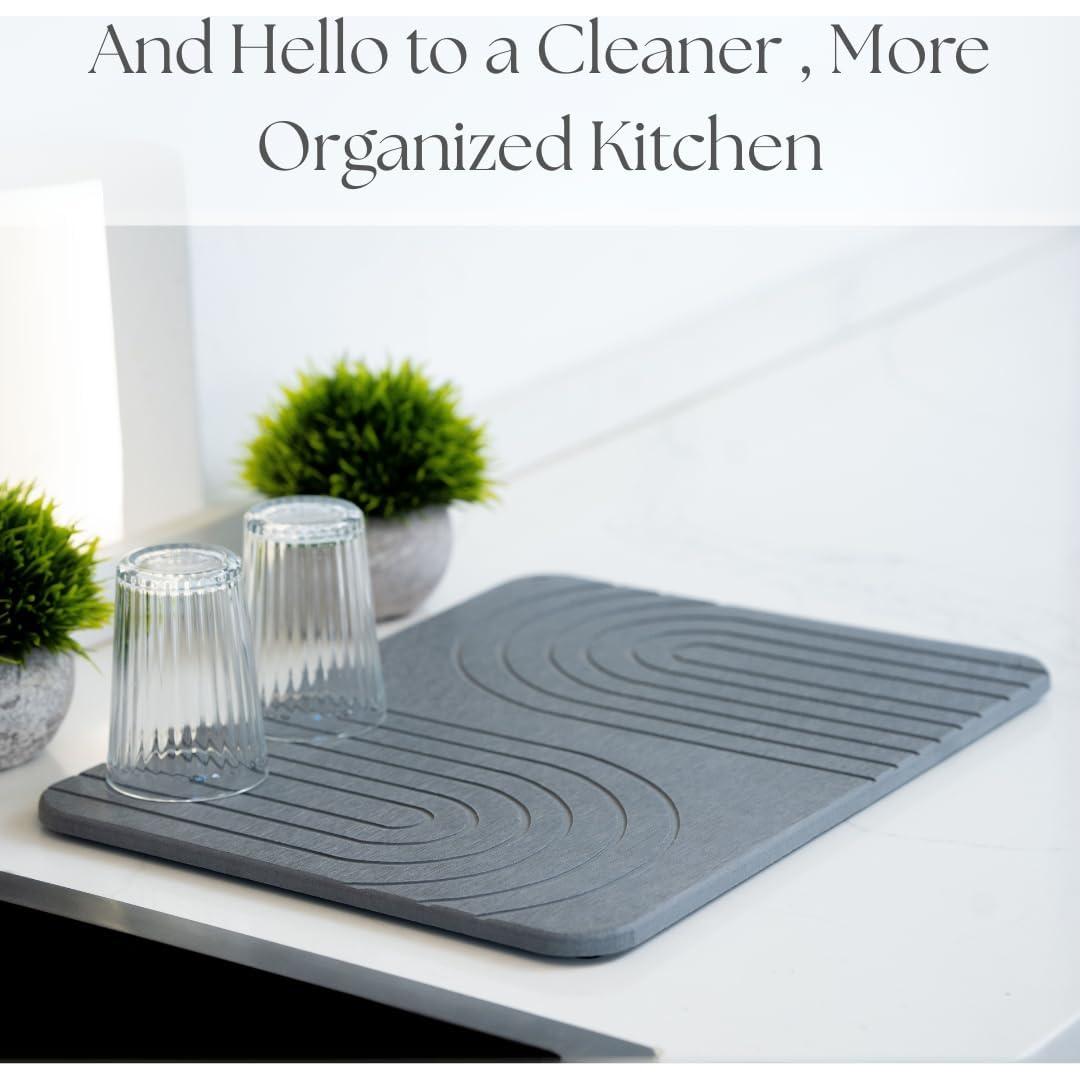 Alfombrilla de Secado de Platos LIFSEZY de Piedra Diatomácea 40x30cm