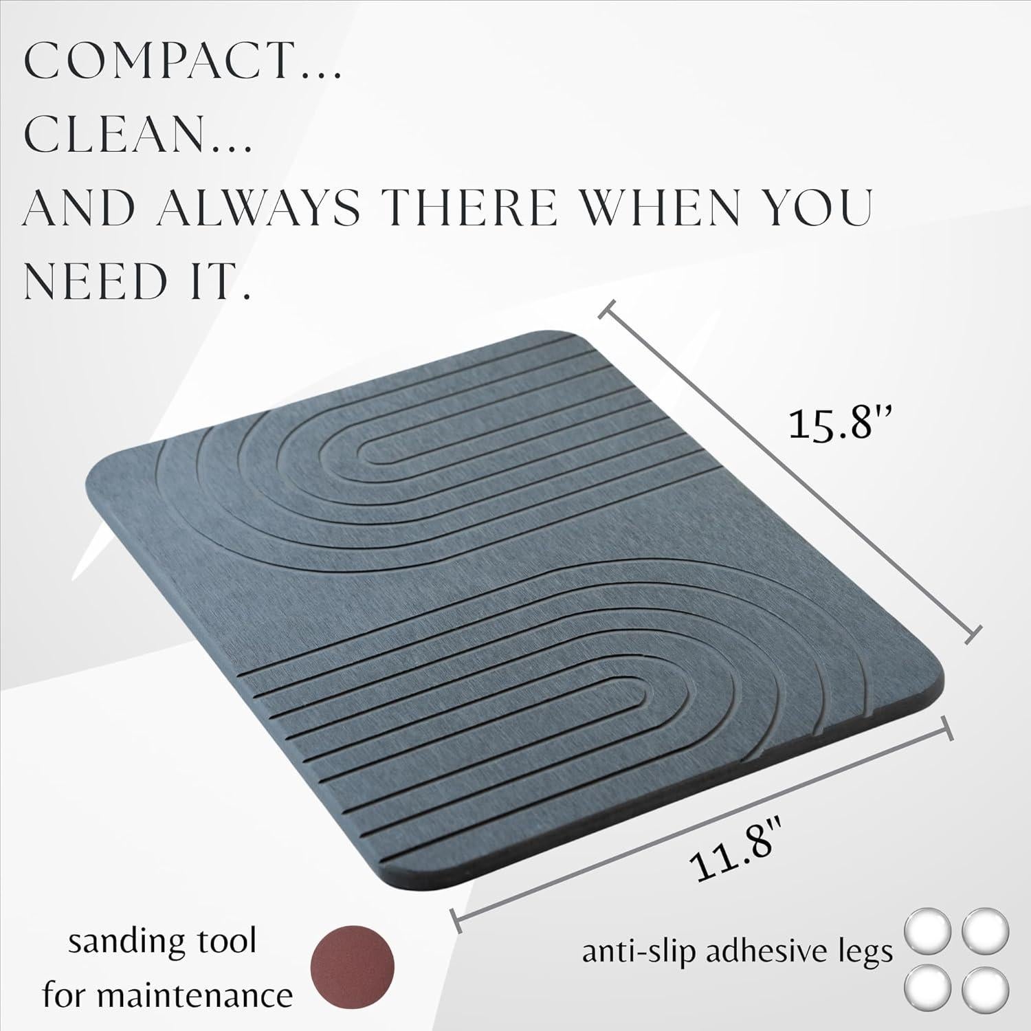 Alfombrilla de Secado de Platos LIFSEZY de Piedra Diatomácea 40x30cm