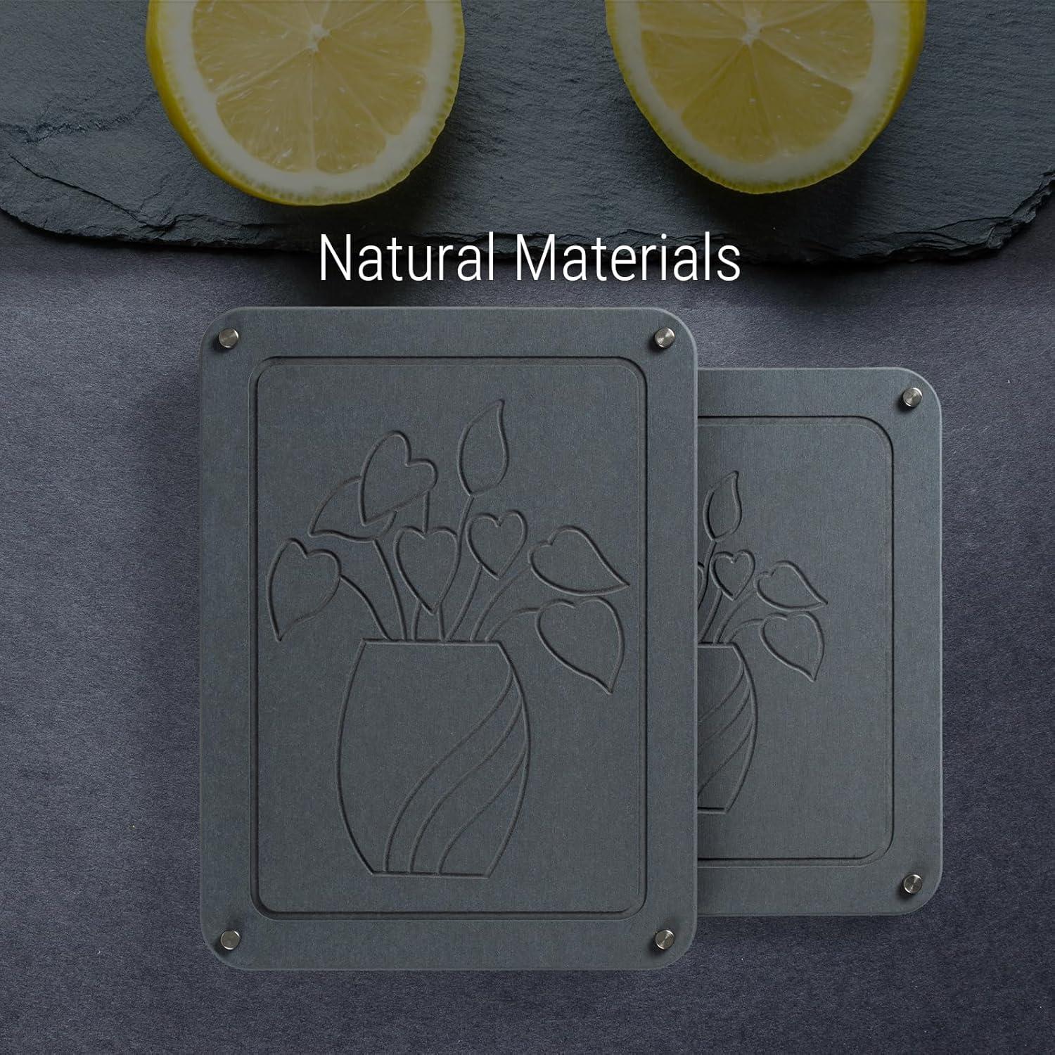 Tapete de Secado de Platos Feiyichi 2 Piezas Diatomita Gris