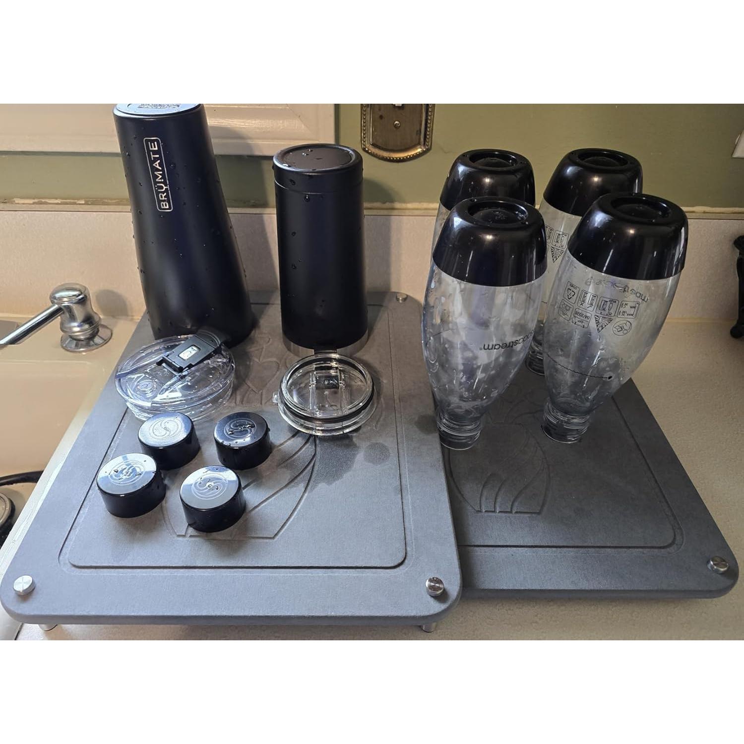 Tapete de Secado de Platos Feiyichi 2 Piezas Diatomita Gris