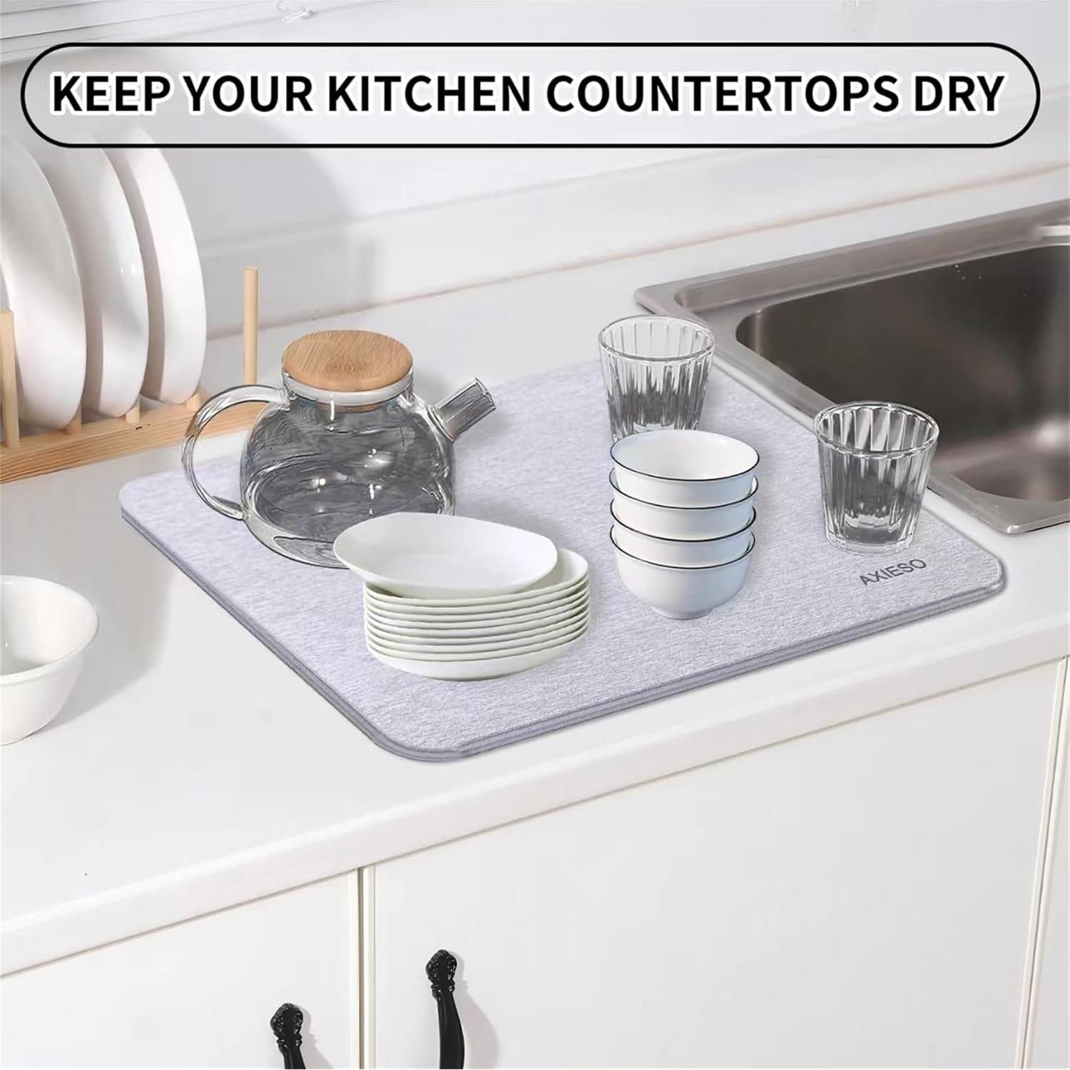 Alfombrilla de Secado de Platos de Piedra Diatomácea 45.7x35.6cm