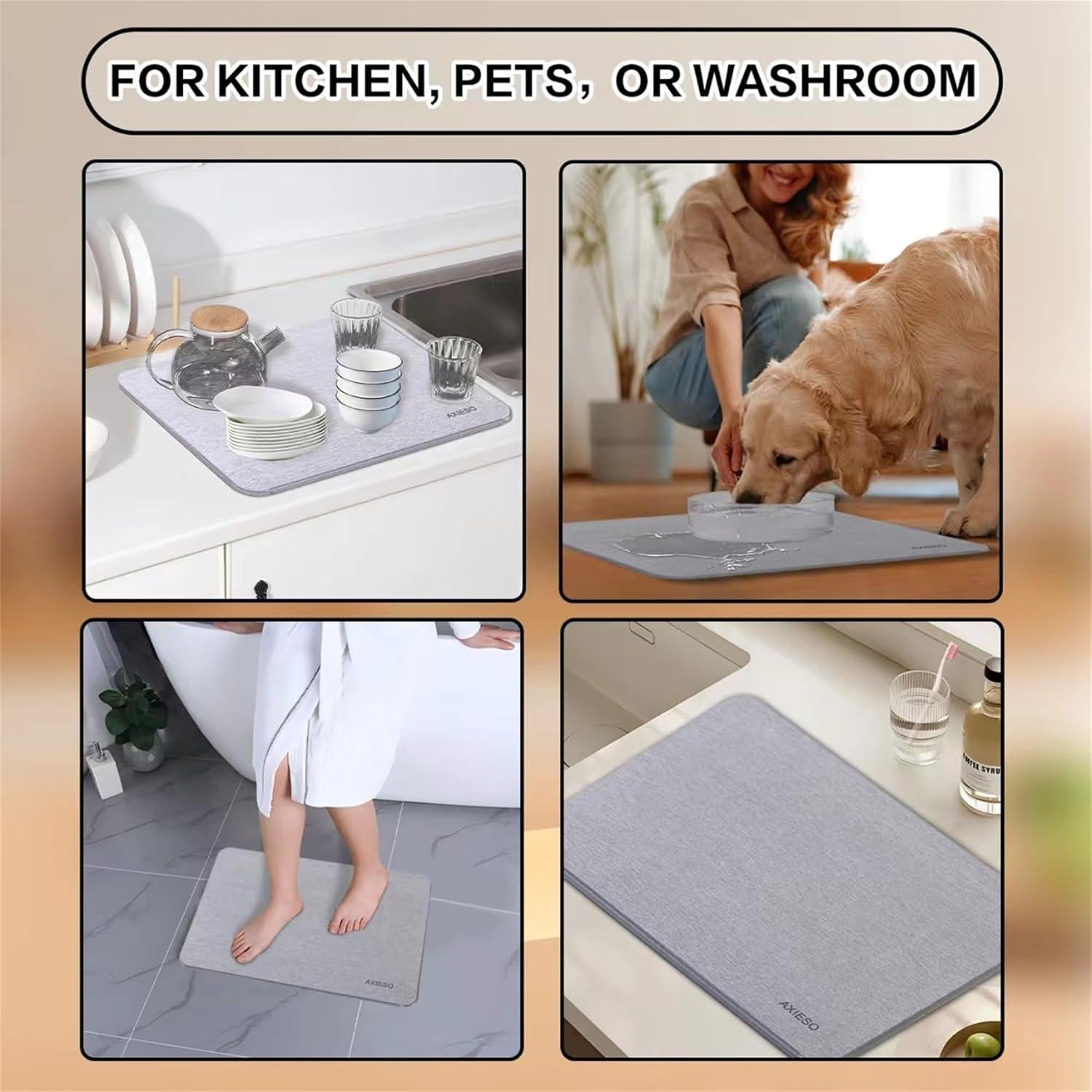 Alfombrilla de Secado de Platos de Piedra Diatomácea 45.7x35.6cm