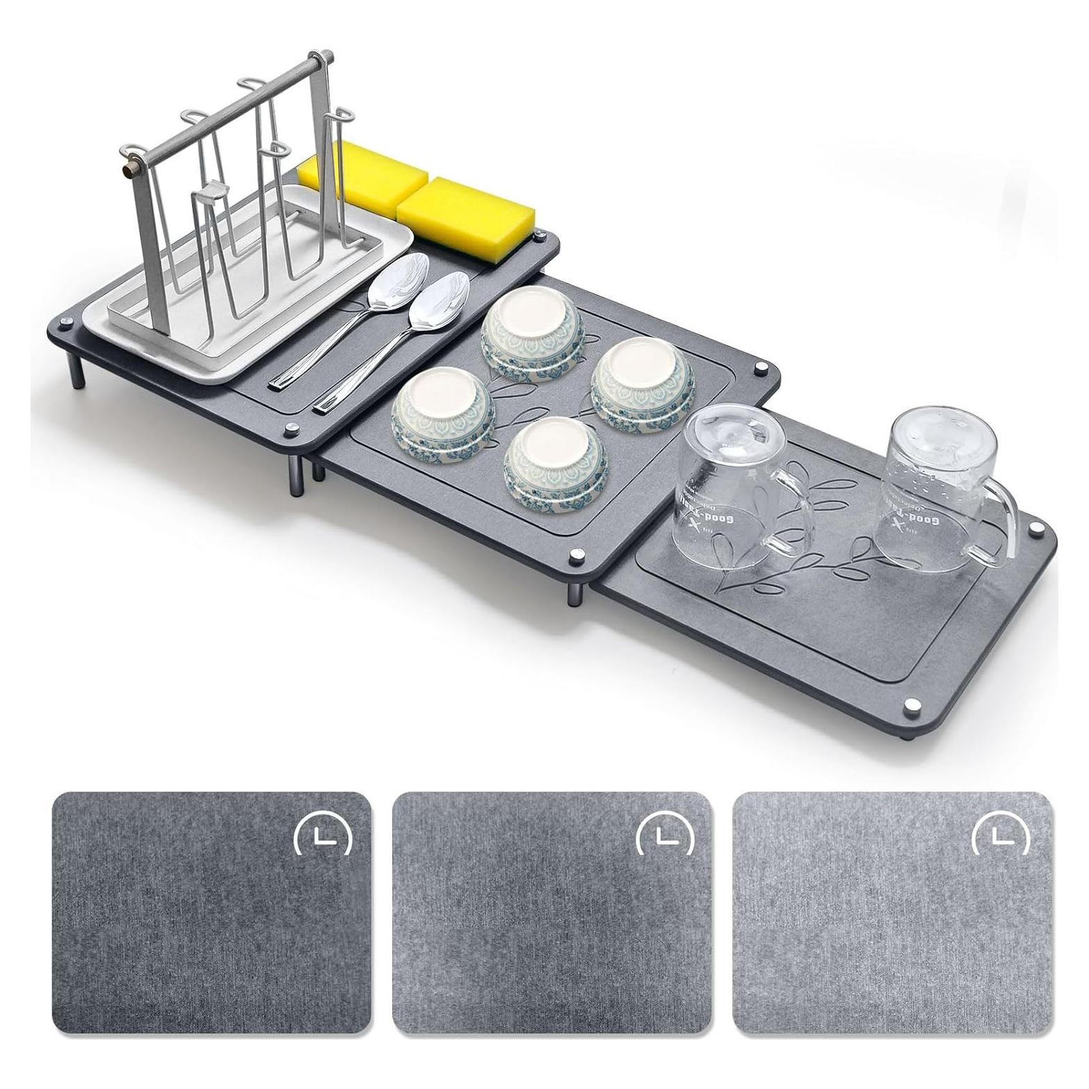 Juego de 3 Alfombrillas de Secado de Piedra Wishfly - Antideslizantes