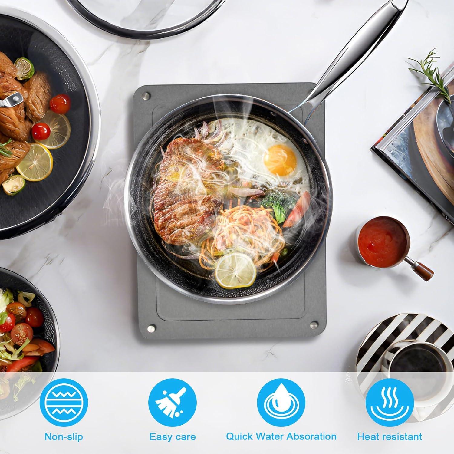 Juego de 3 Alfombrillas de Secado de Piedra Wishfly - Antideslizantes