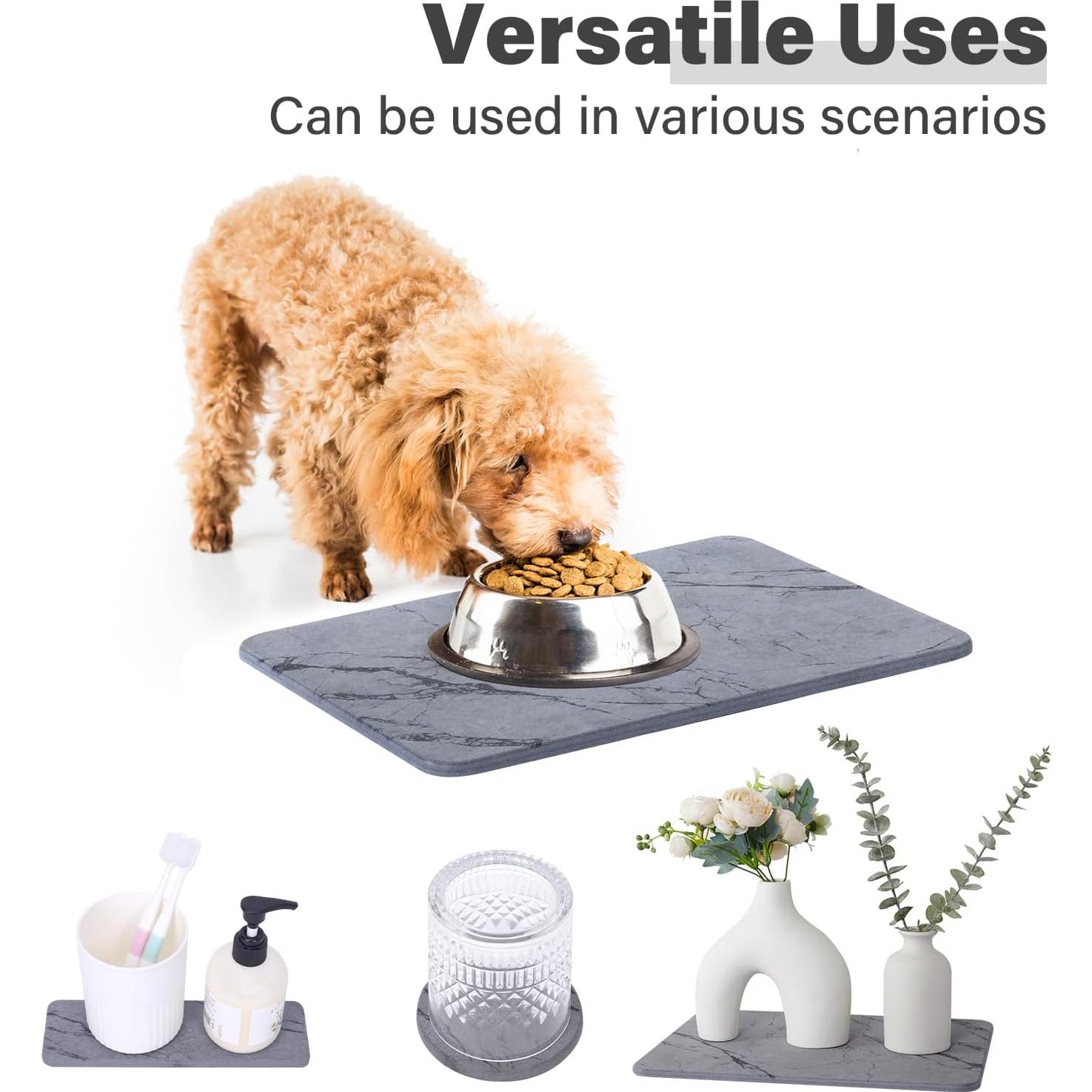 Alfombrilla de Secado de Piedra Diatomácea EGHOMZ 40.6x30.5 cm Gris