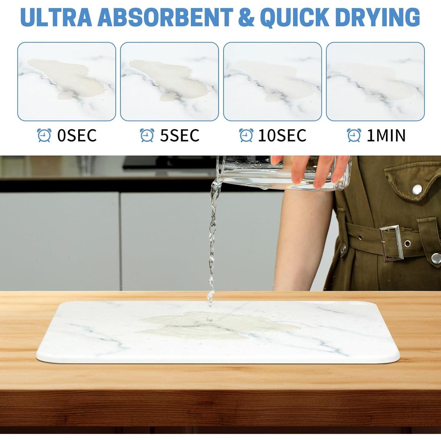 Alfombrilla de Secado Rápido LISUMP 40.64x30.48cm Mármol