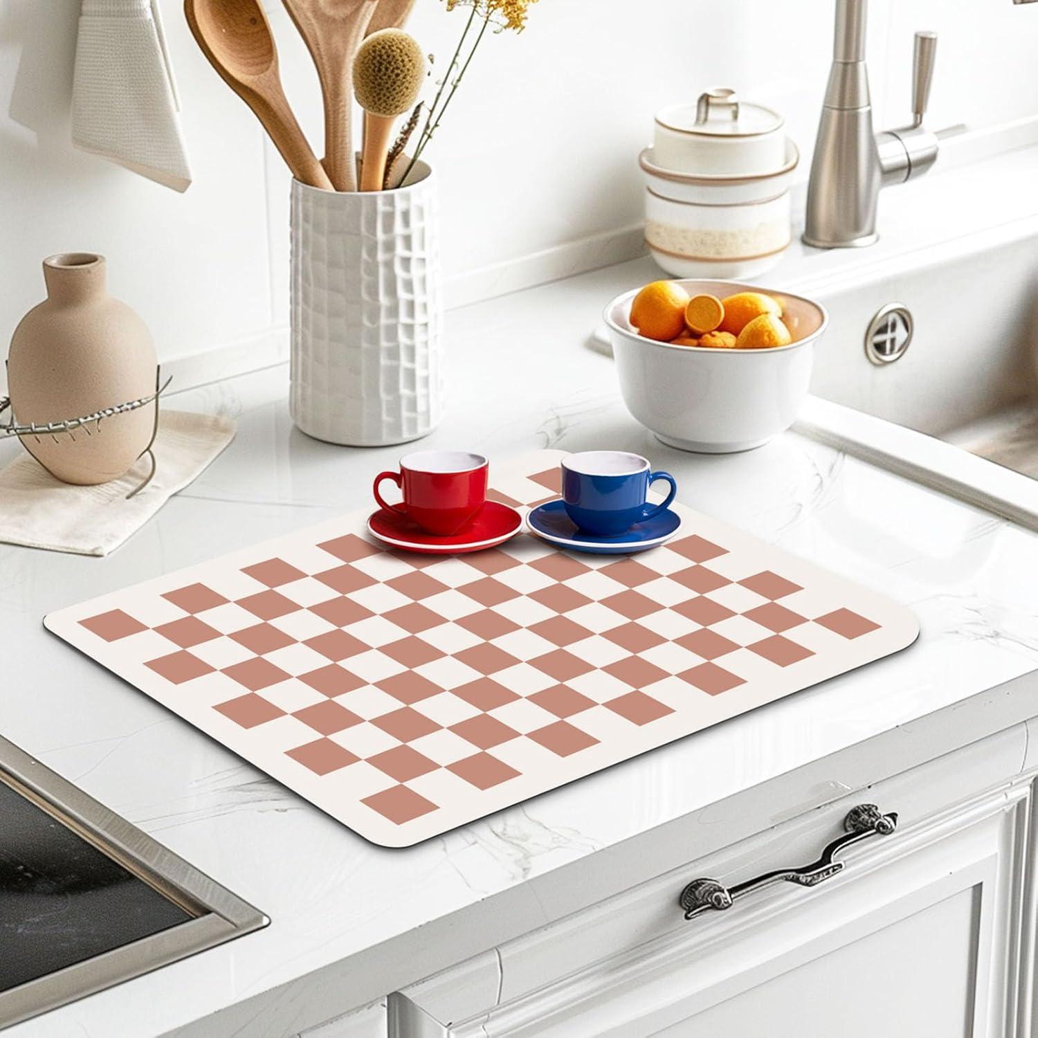 Alfombrilla absorbente de diatomita Clinuse 40x60 cm Beige Cuadros