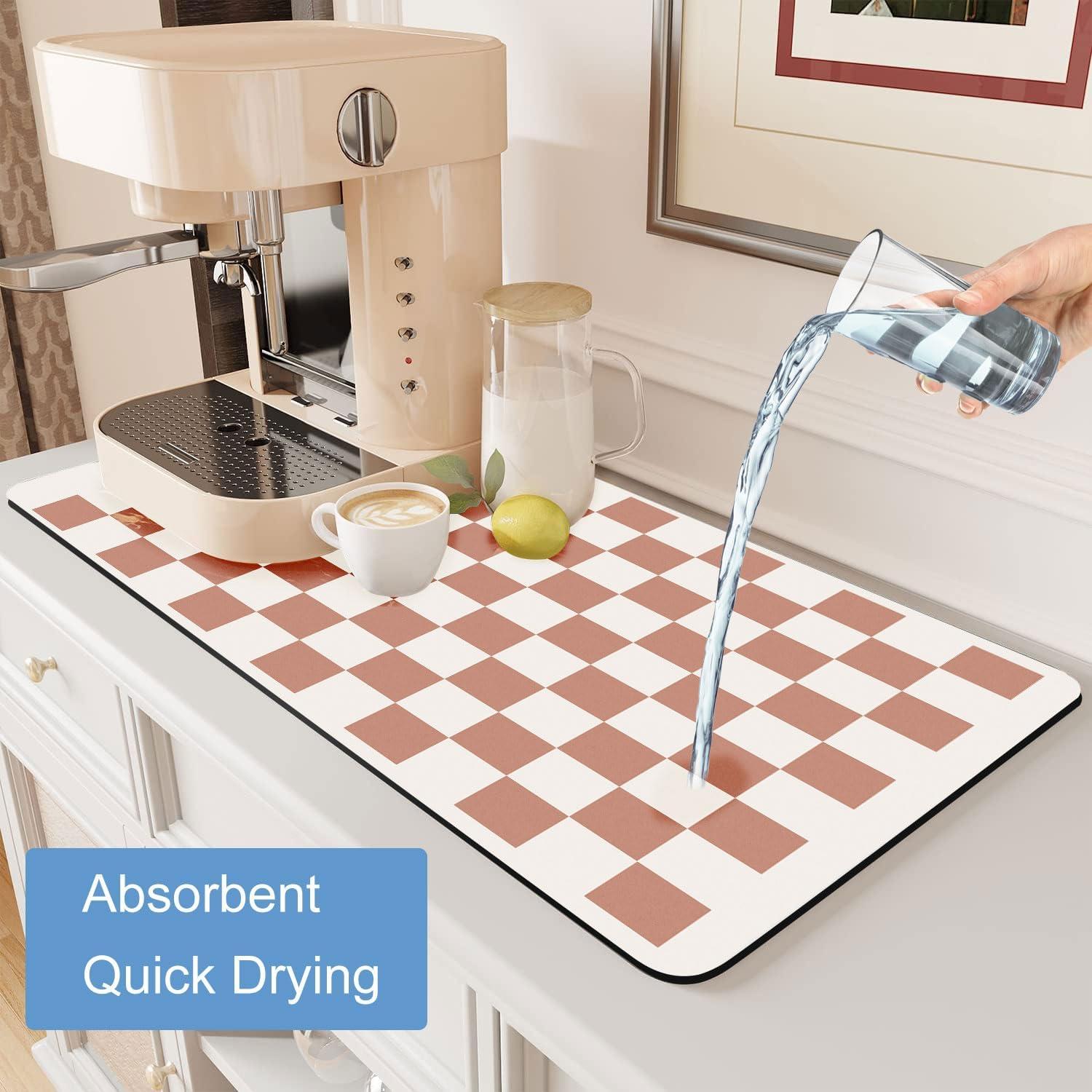 Alfombrilla absorbente de diatomita Clinuse 40x60 cm Beige Cuadros