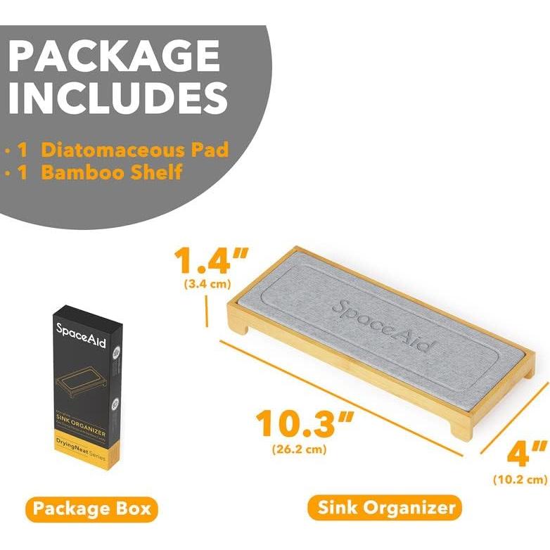 Caddy de Secado Rápido SpaceAid para Fregadero - Bambú Gris
