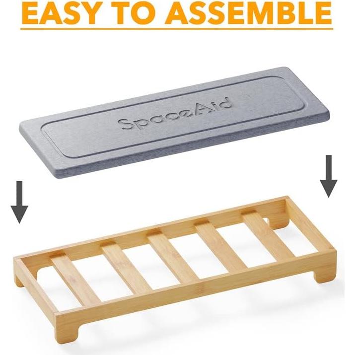 Caddy de Secado Rápido SpaceAid para Fregadero - Bambú Gris