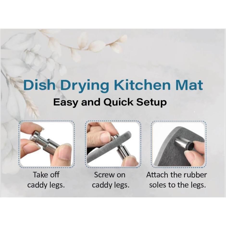 Alfombrilla de Secado de Piedra Diatomita 50x40cm Gris RUEM