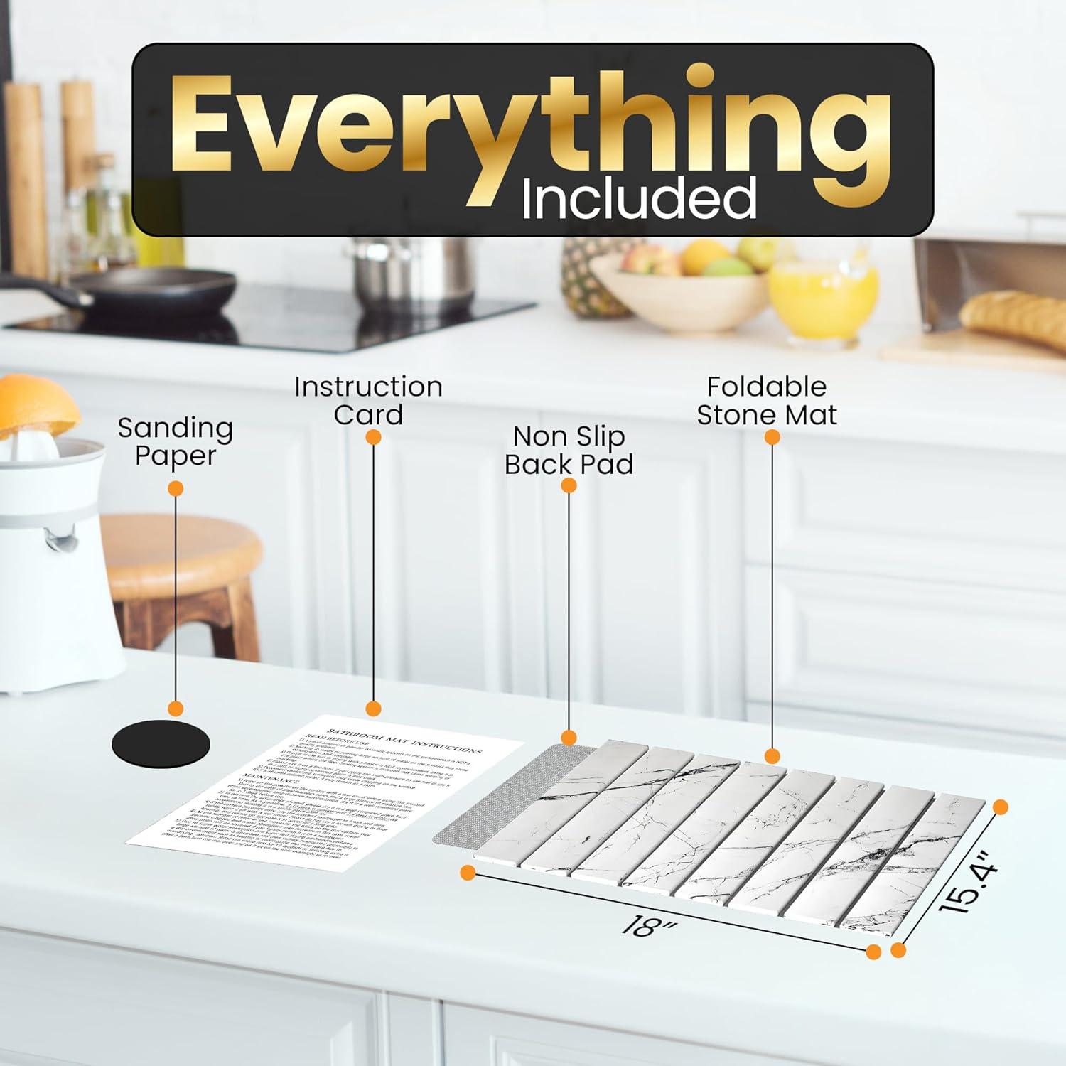 Tapete de Secado de Platos de Piedra Luminae 45x38 cm