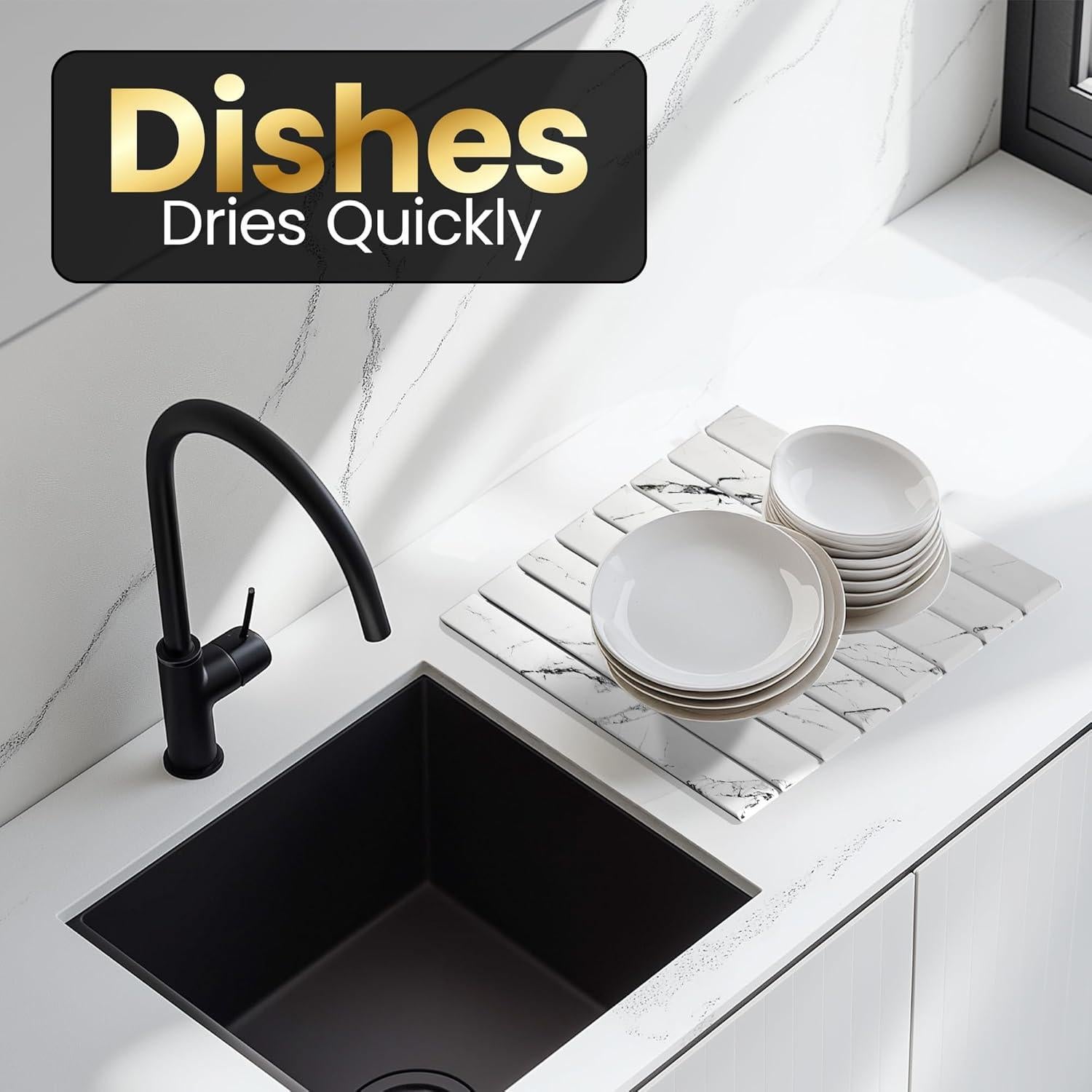 Tapete de Secado de Platos de Piedra Luminae 45x38 cm