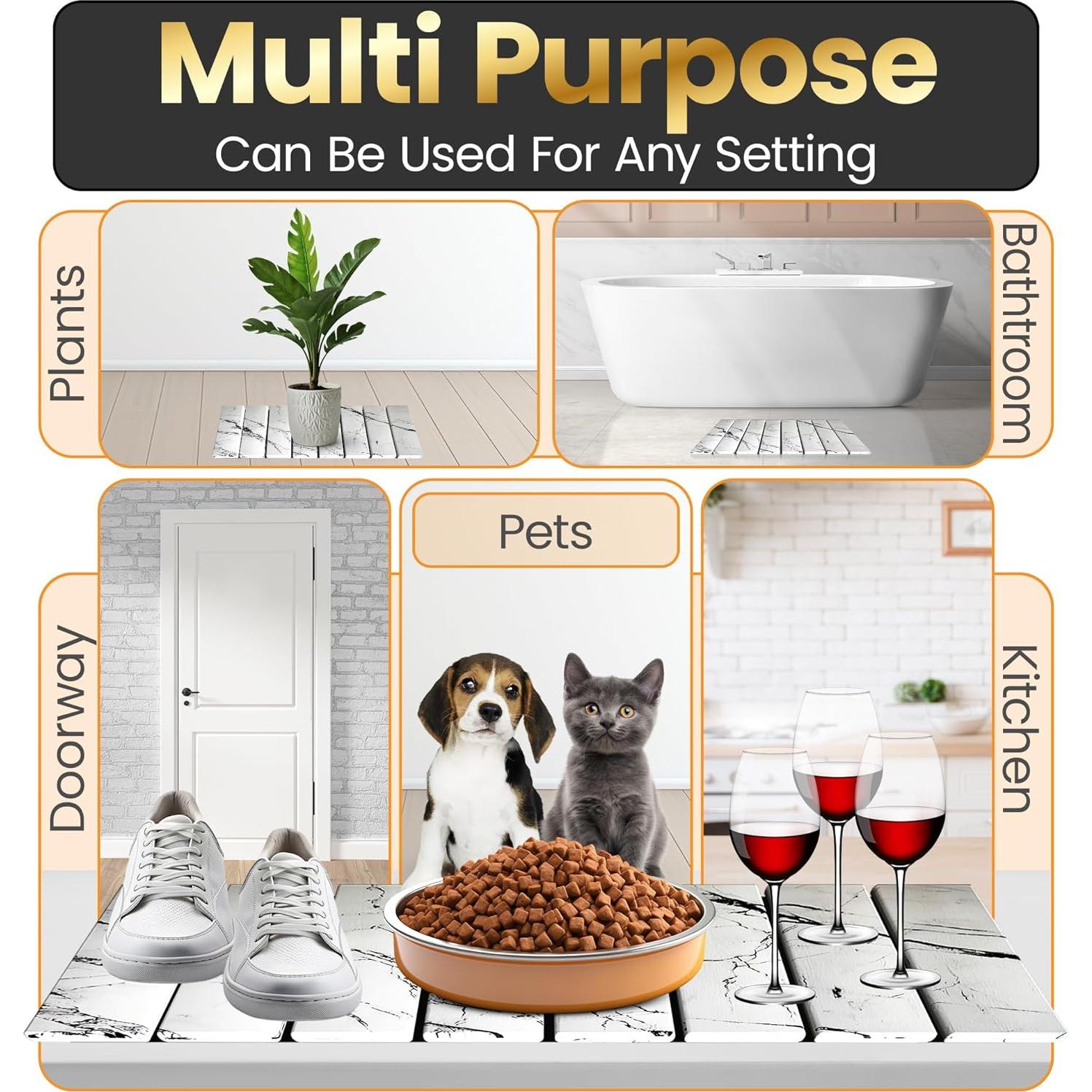 Tapete de Secado de Platos de Piedra Luminae 45x38 cm