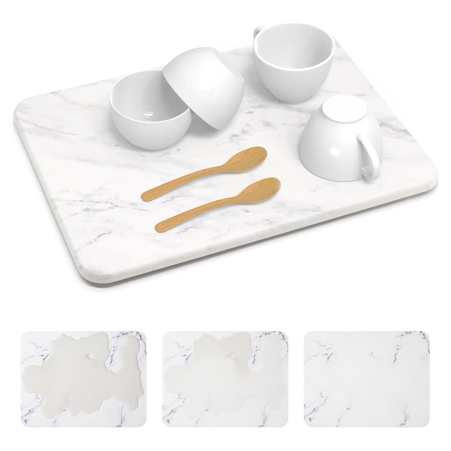 Tapete de Secado de Platos Indus Saim 40x30 cm Mármol