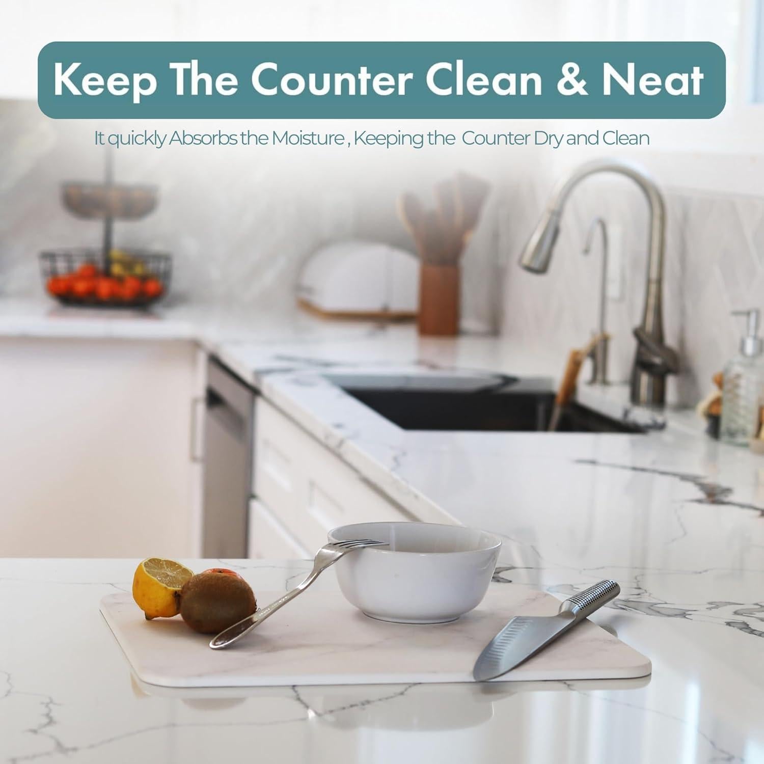 Tapete de Secado de Platos Indus Saim 40x30 cm Mármol